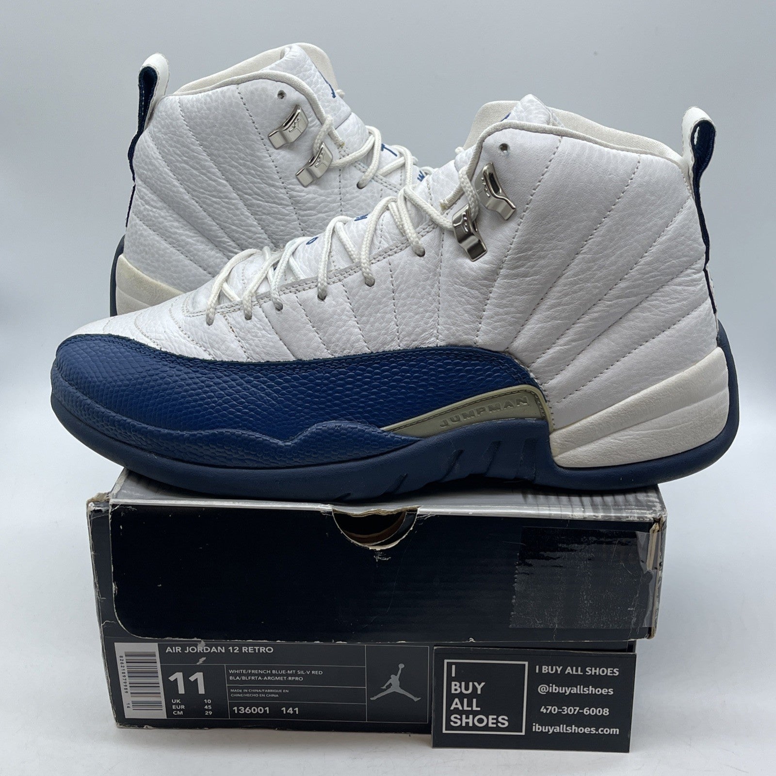 Size 11 - Air Jordan 12 Retro 2004 French Blue White Leather (136001-141)