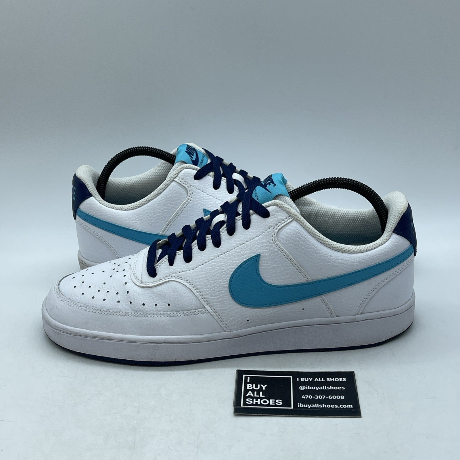 Size 12 - Nike Court Vision Low White Turquoise Blue (DM1187-100)