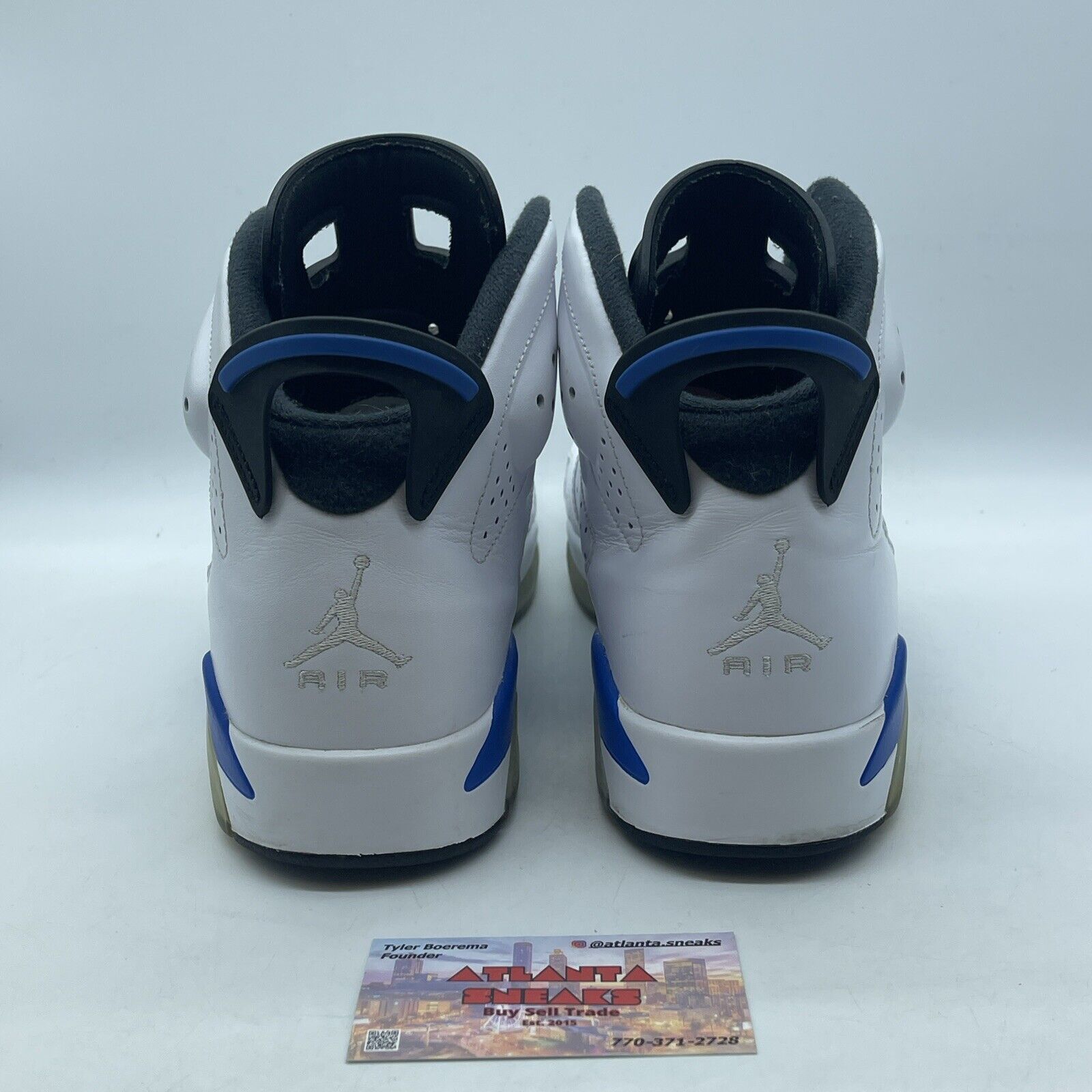 Size 9.5 - Air Jordan 6 Retro 2014 Sport Blue Black White (384664-107)