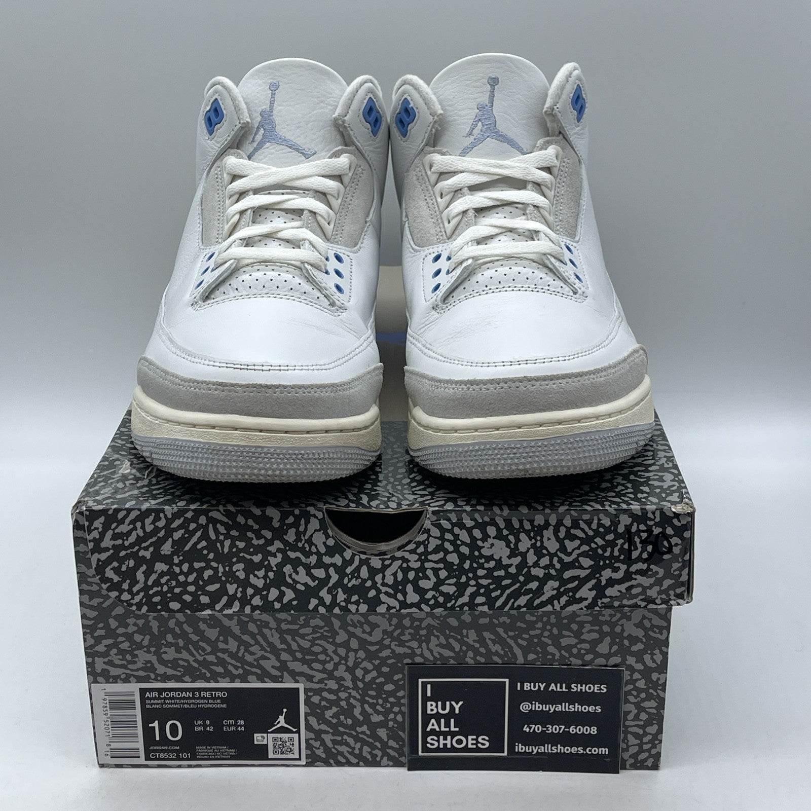 Size 10 - Air Jordan 3 Retro Lucky Shorts Blue White Grey Suede (CT8532-101)