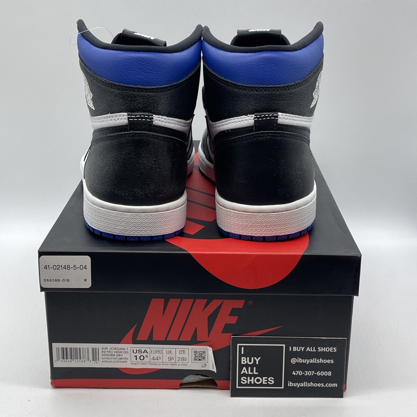 Size 10.5 - Jordan 1 Retro OG High Royal Toe Blue White (555088-041)