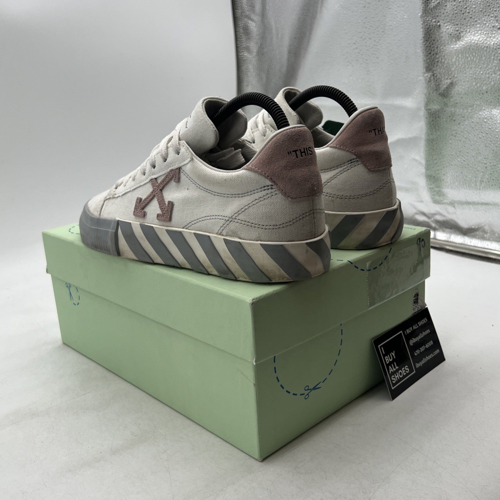 Size 40 - Off White Vulc Low Shoes Men White Gray Logo Virgil Abloh Canvas