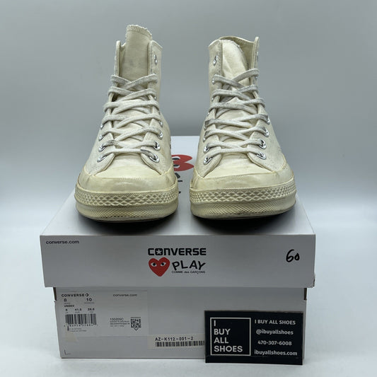 Size 8 - Converse Comme des Garçons Play x Chuck 70 High Milk (150205C)
