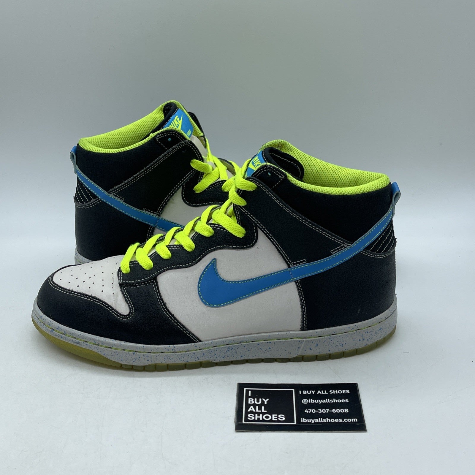 Size 10.5 - Nike Dunk AS Premium High White Blue Glow (558493-143)