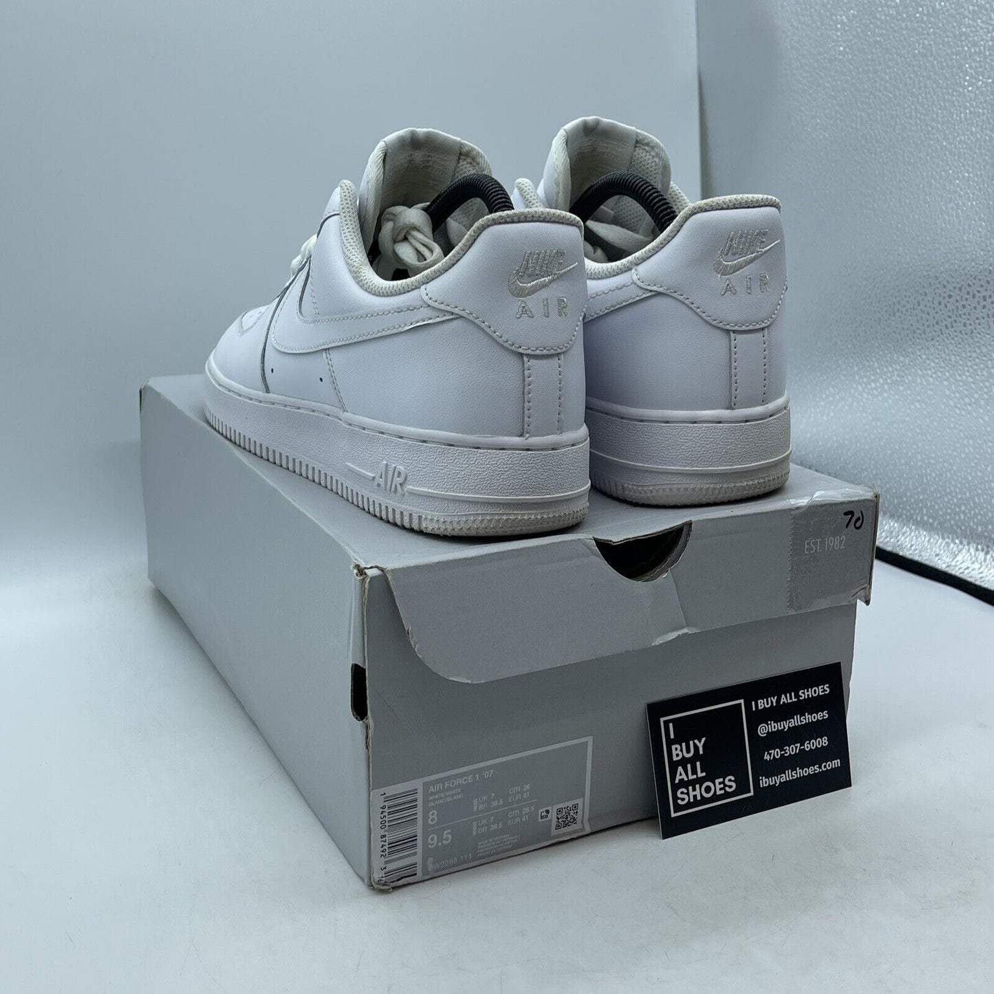 Size 8 - Nike Air Force 1 '07 Low Triple White Leather Suede (CW2288-111)