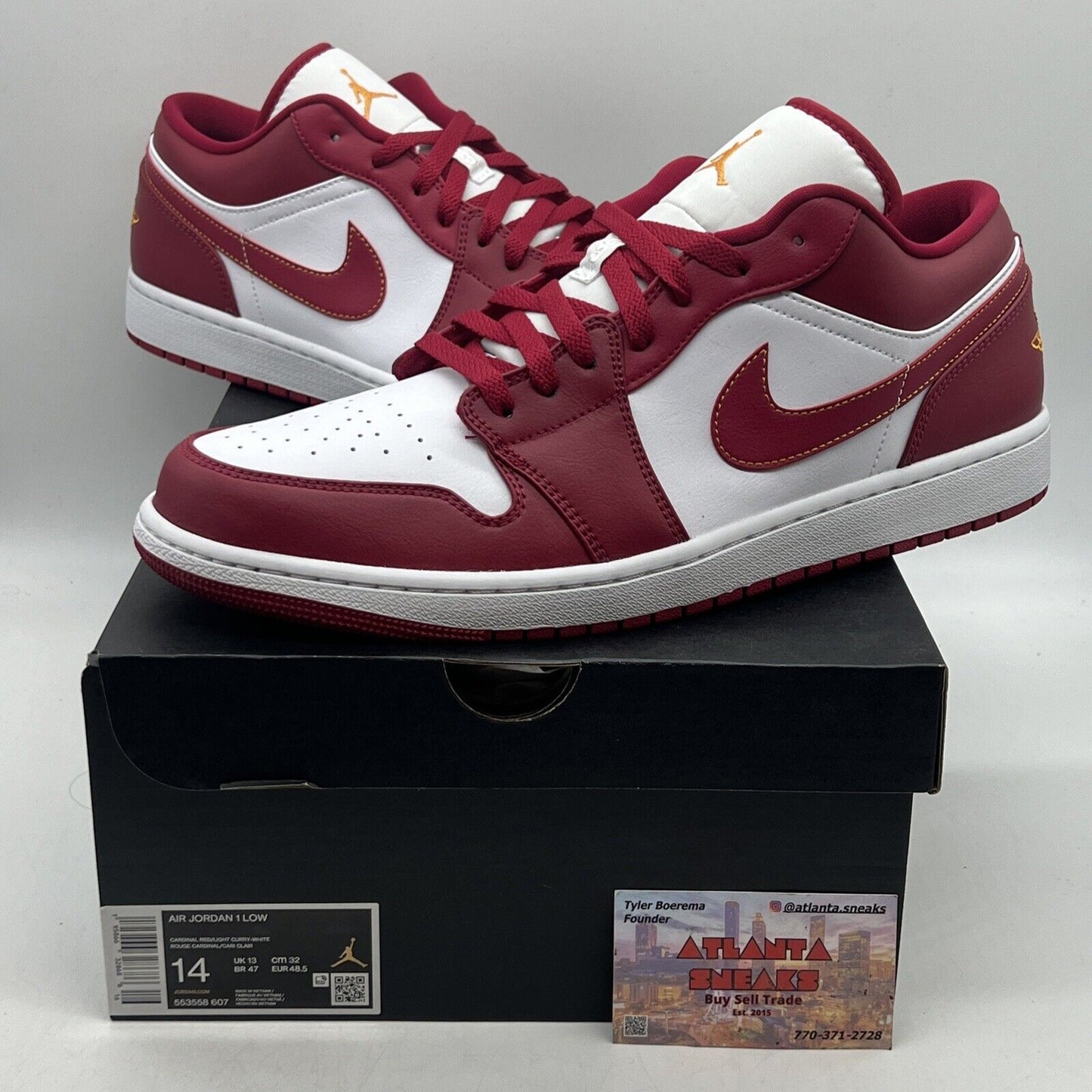 Size 14 - Jordan 1 Low Cardinal Red 2022 Brand New Og All