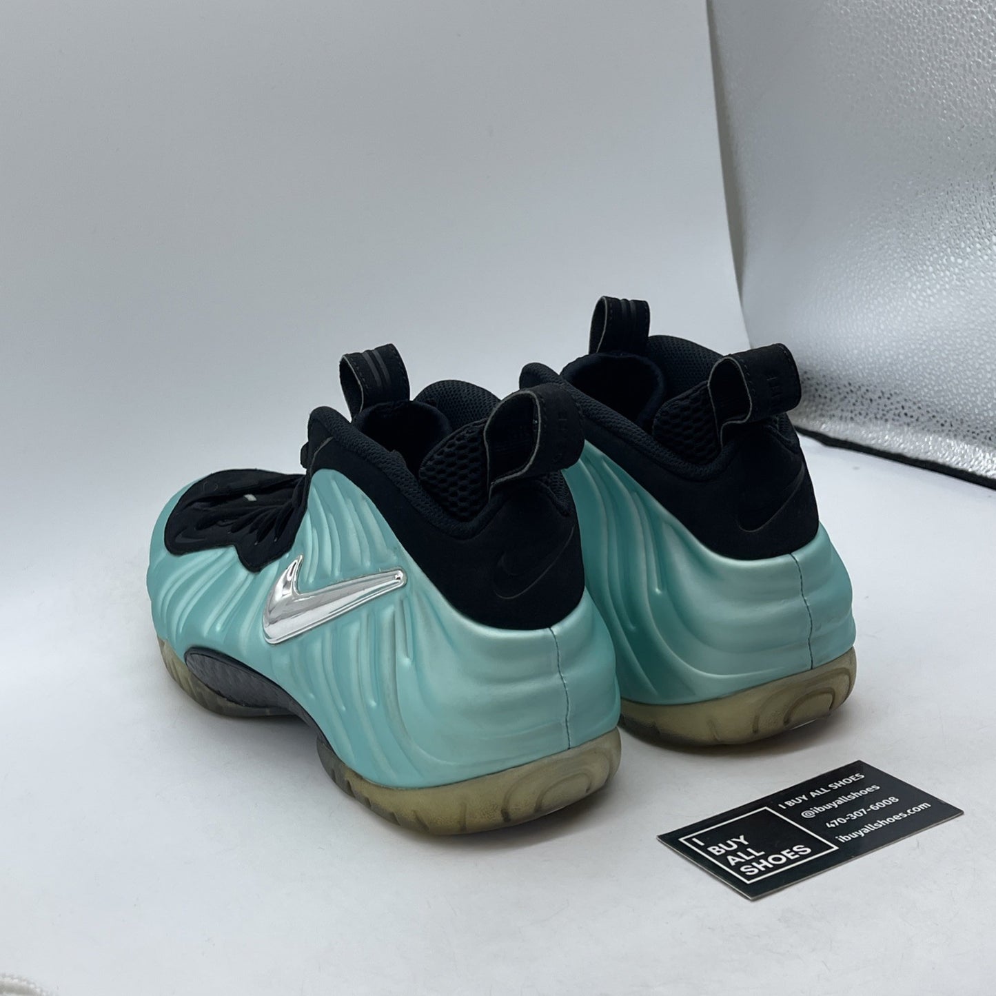 Size 10.5 - Nike Air Foamposite Pro Island Green Black Suede (624041-303)