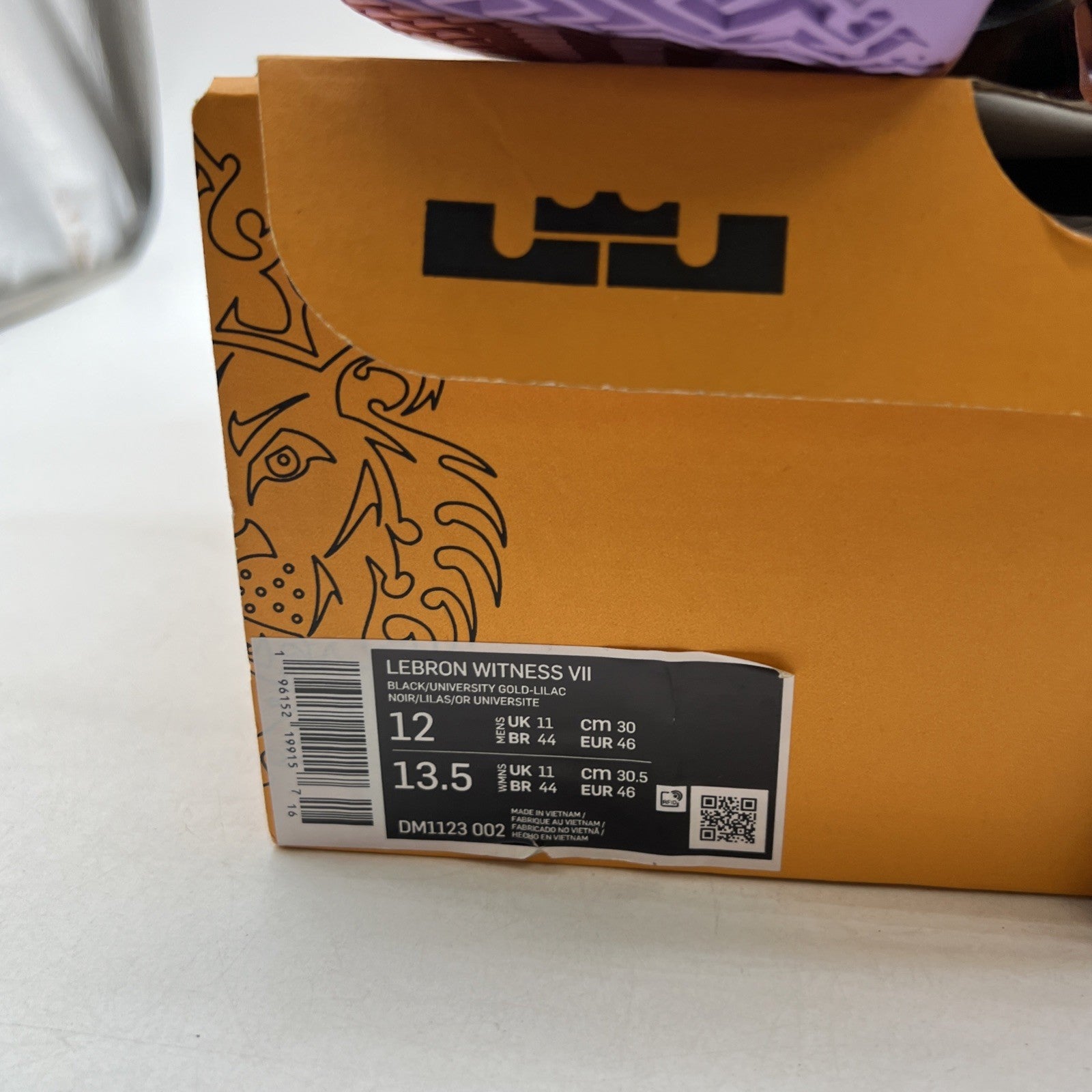 Size 12 - Nike LeBron Witness 7 Lakers (DM1123-002)
