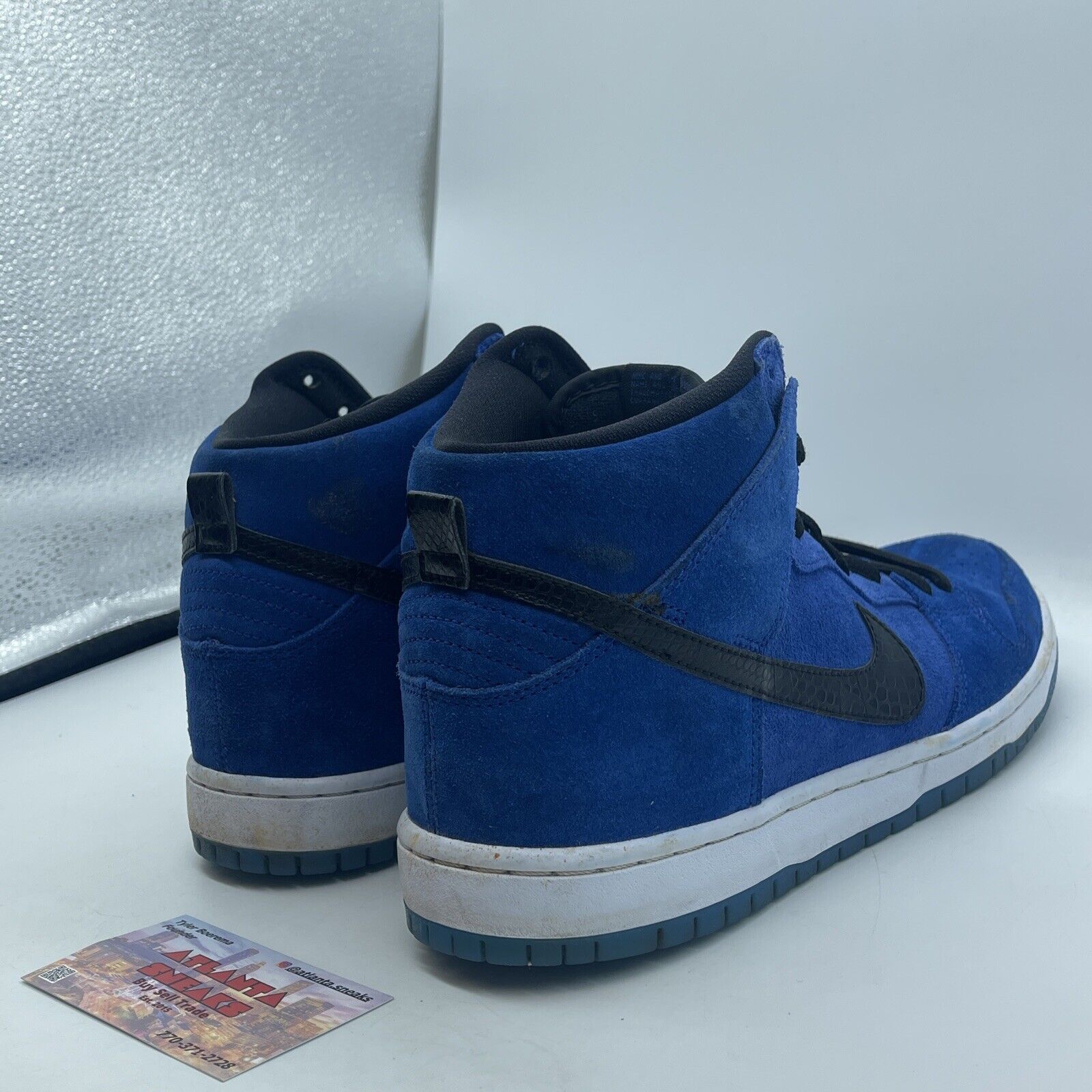 Size 9.5 - Nike SB Dunk Pro High Game Royal Blue Black Suede (305050-404)