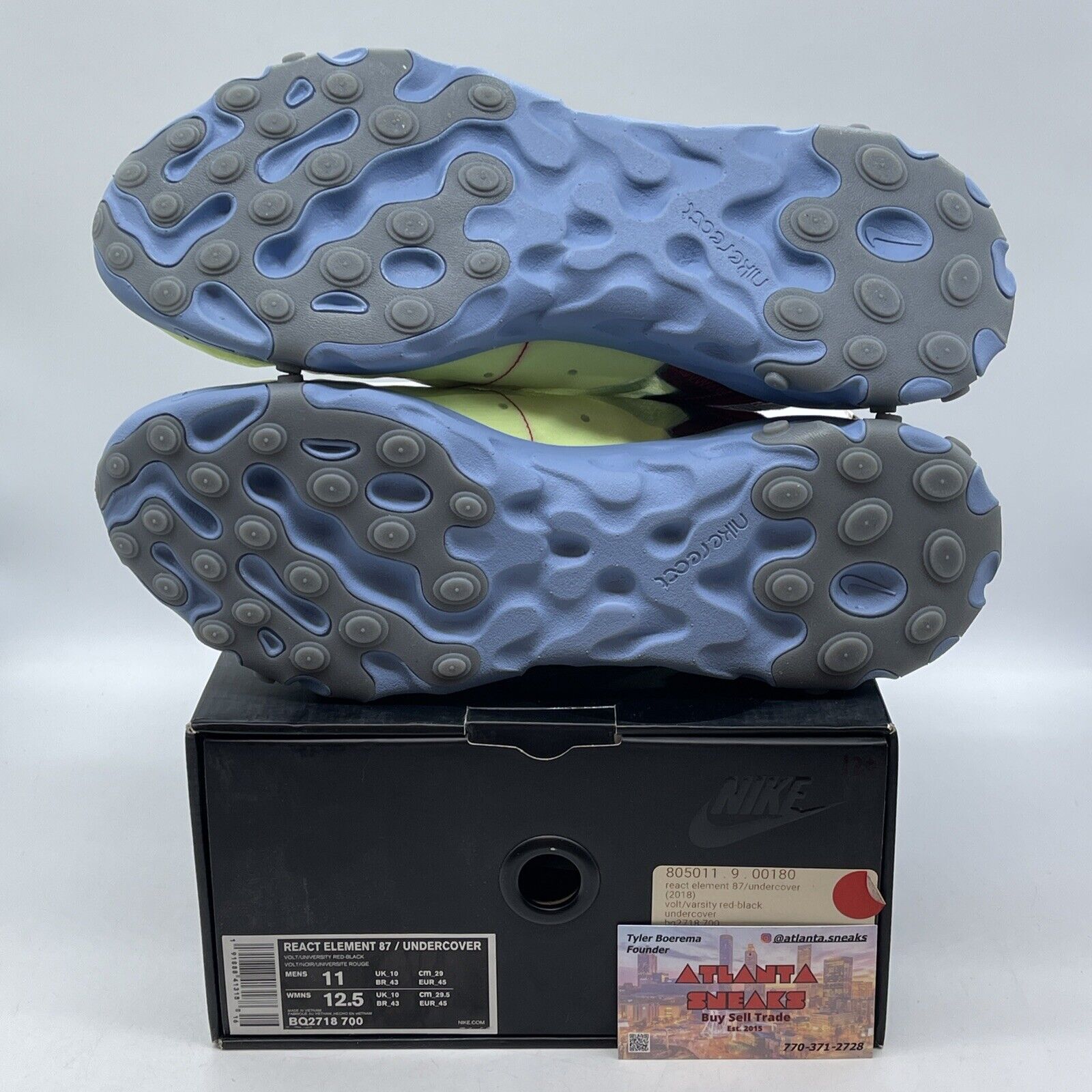 Size 10 - Nike Undercover x React Element 87 Volt Grey Suede Leather (BQ2718-700