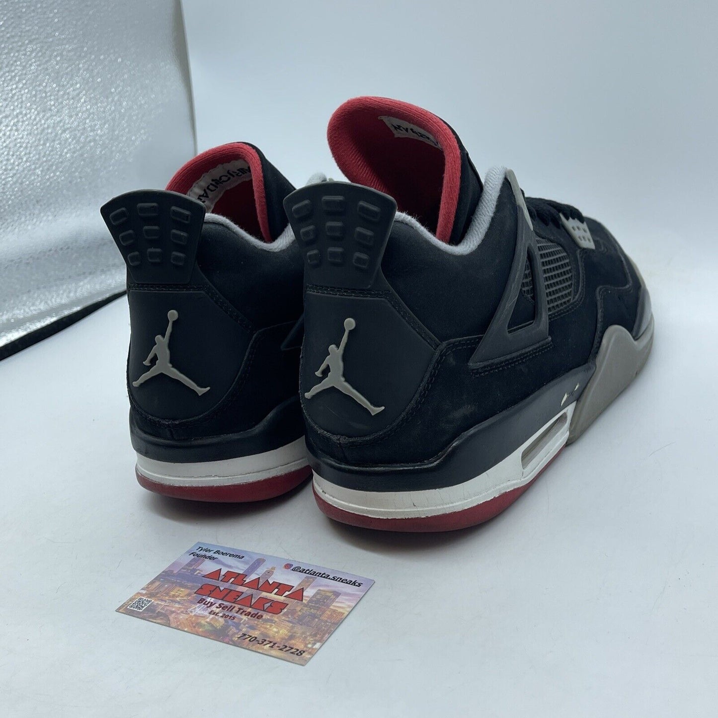 Size 11.5 - Jordan 4 Retro bred release 2012 Black Red Suede Leather (308497-089
