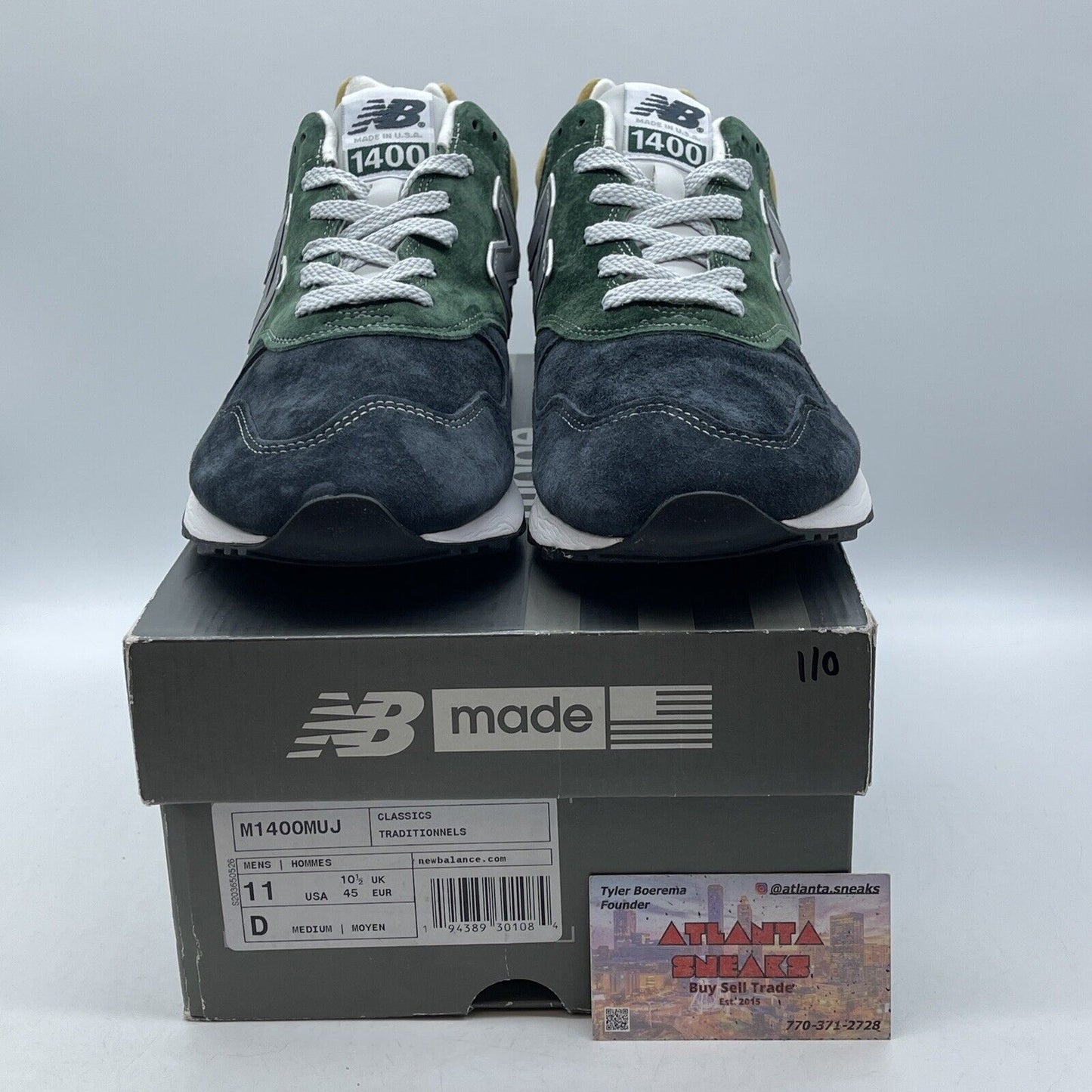 Size 11.5 - New Balance J.Crew x 1400 Made in USA Green Navy Tan (M1400MUJ)