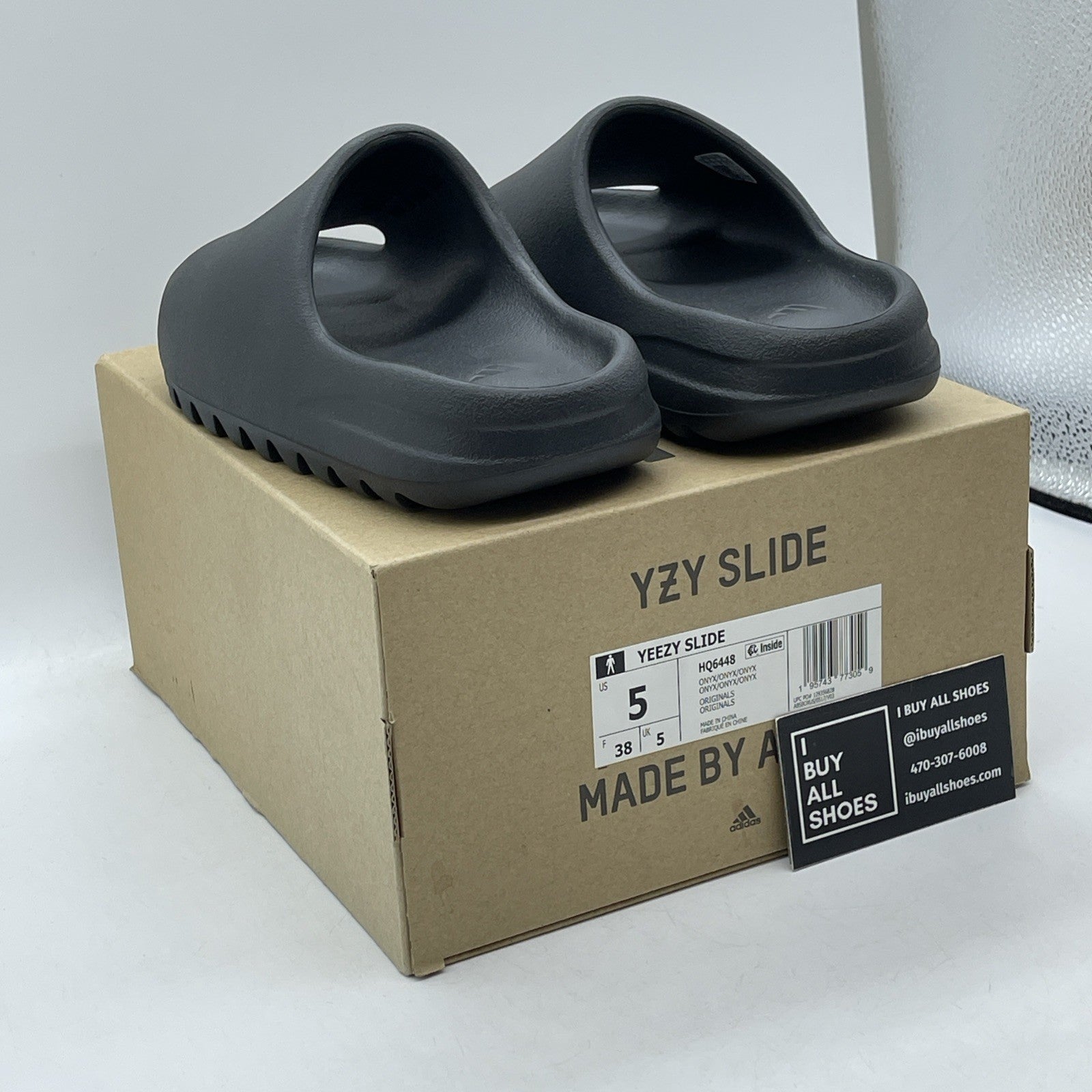 Size 5 - Yeezy Slide Onyx Rubber Black (HQ6448)
