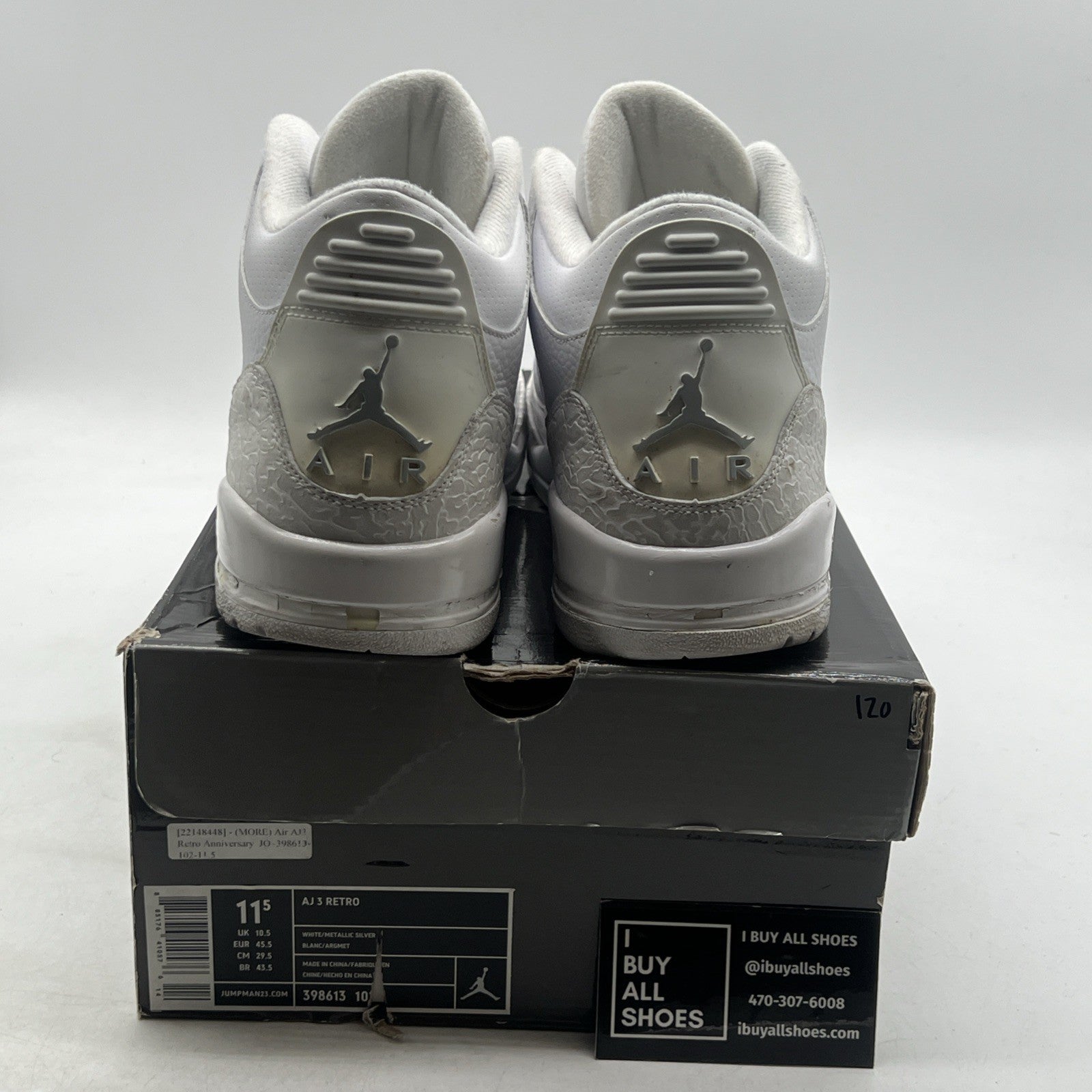 Size 11.5 - Air Jordan 3 Retro Silver Anniversary (398613-102)