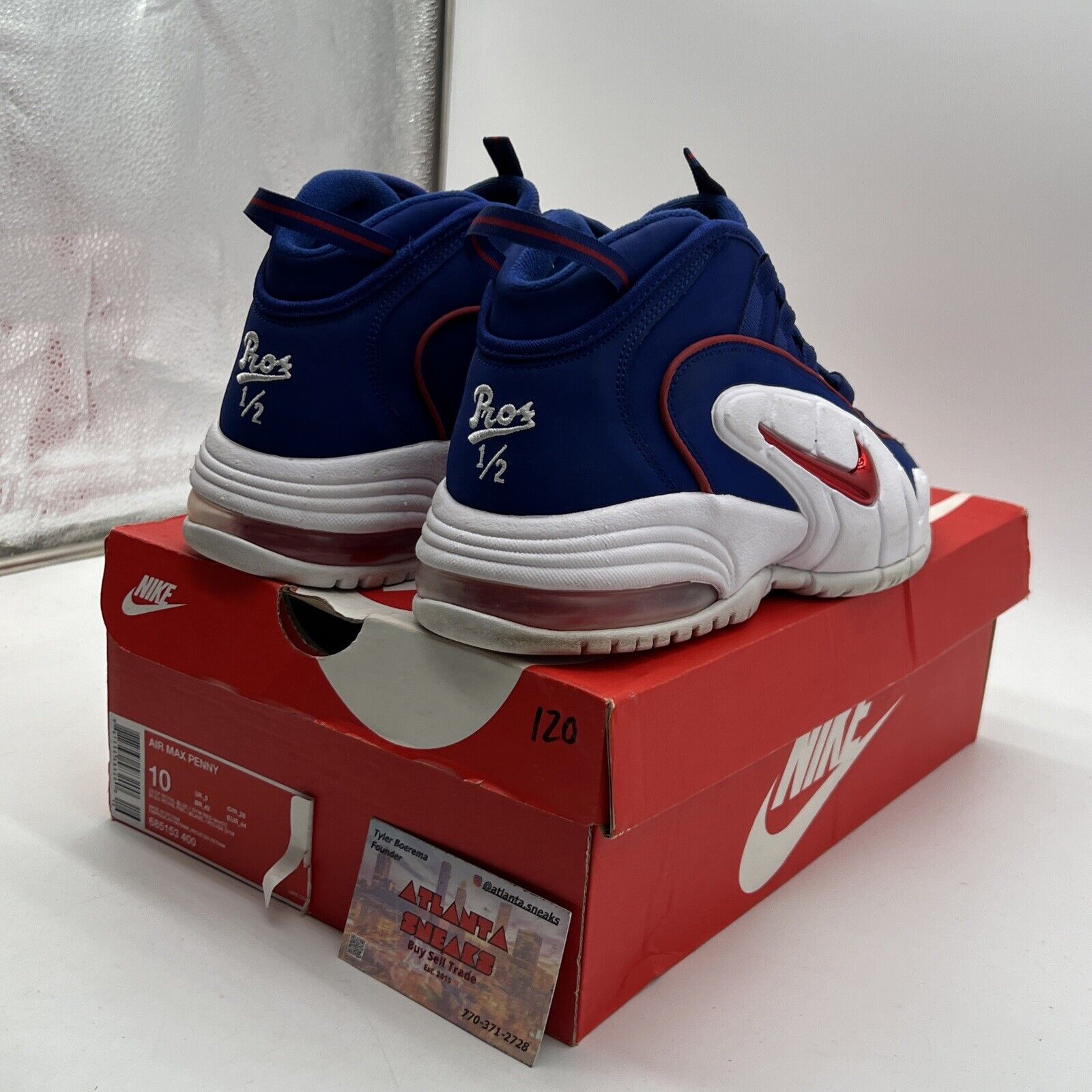 Size 10 - Nike Air Max Penny 1 Lil Penny Blue White Red Suede (685153-400)