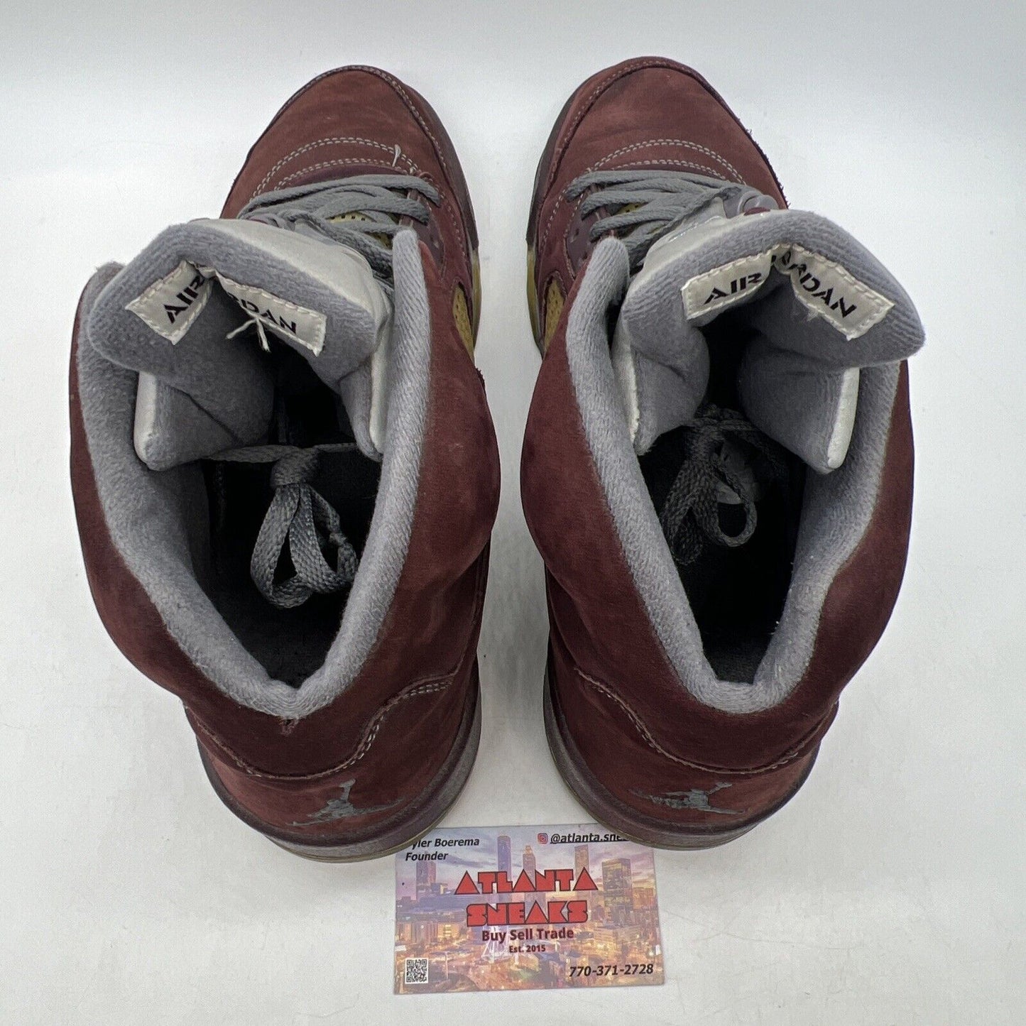 Size 14 - Air Jordan 5 Retro LS 2006 Burgundy Grey Suede  (314259-602)