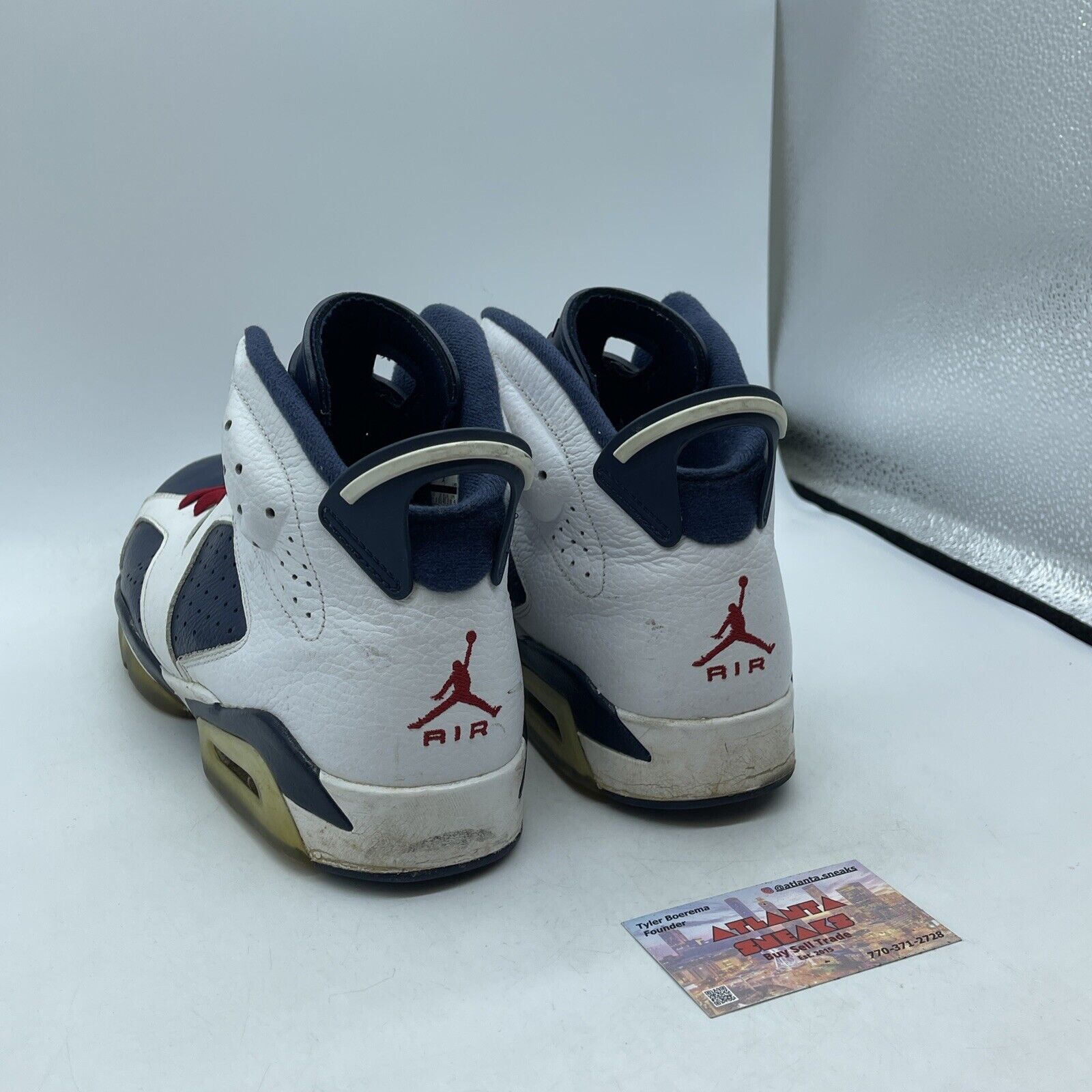 Size 11.5 - Air Jordan 6 Retro 2012 Olympic White Blue Red Leather (384664-130)