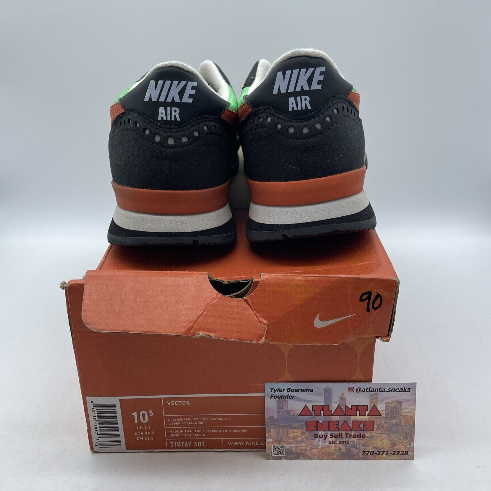 Size 10.5 - Nike Vector Green Black Orange Suede Leather  (310767-381)