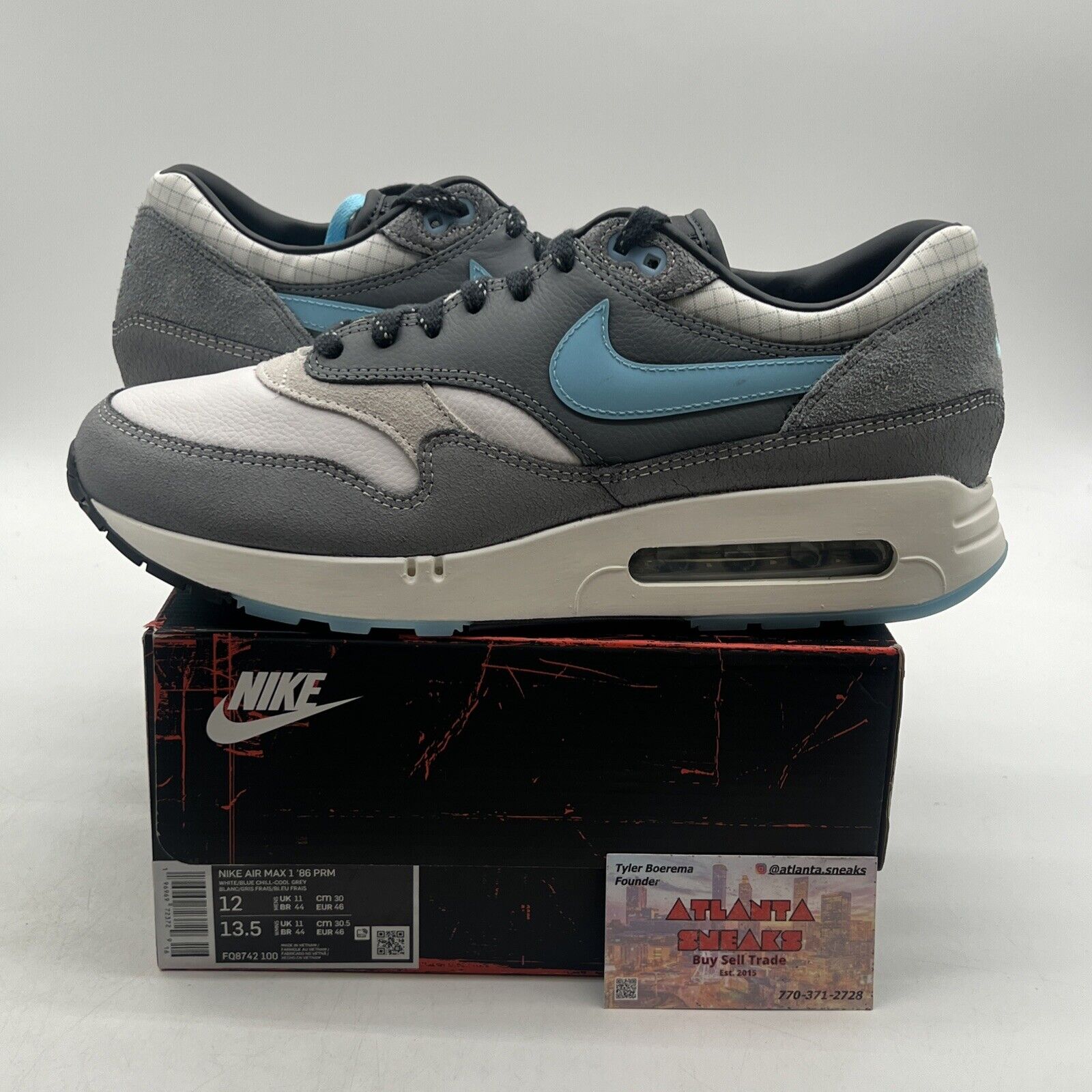 Size 12 - Nike Air Max 1 '86 OG Big Bubble - Chicago Pack (FQ8742-100)