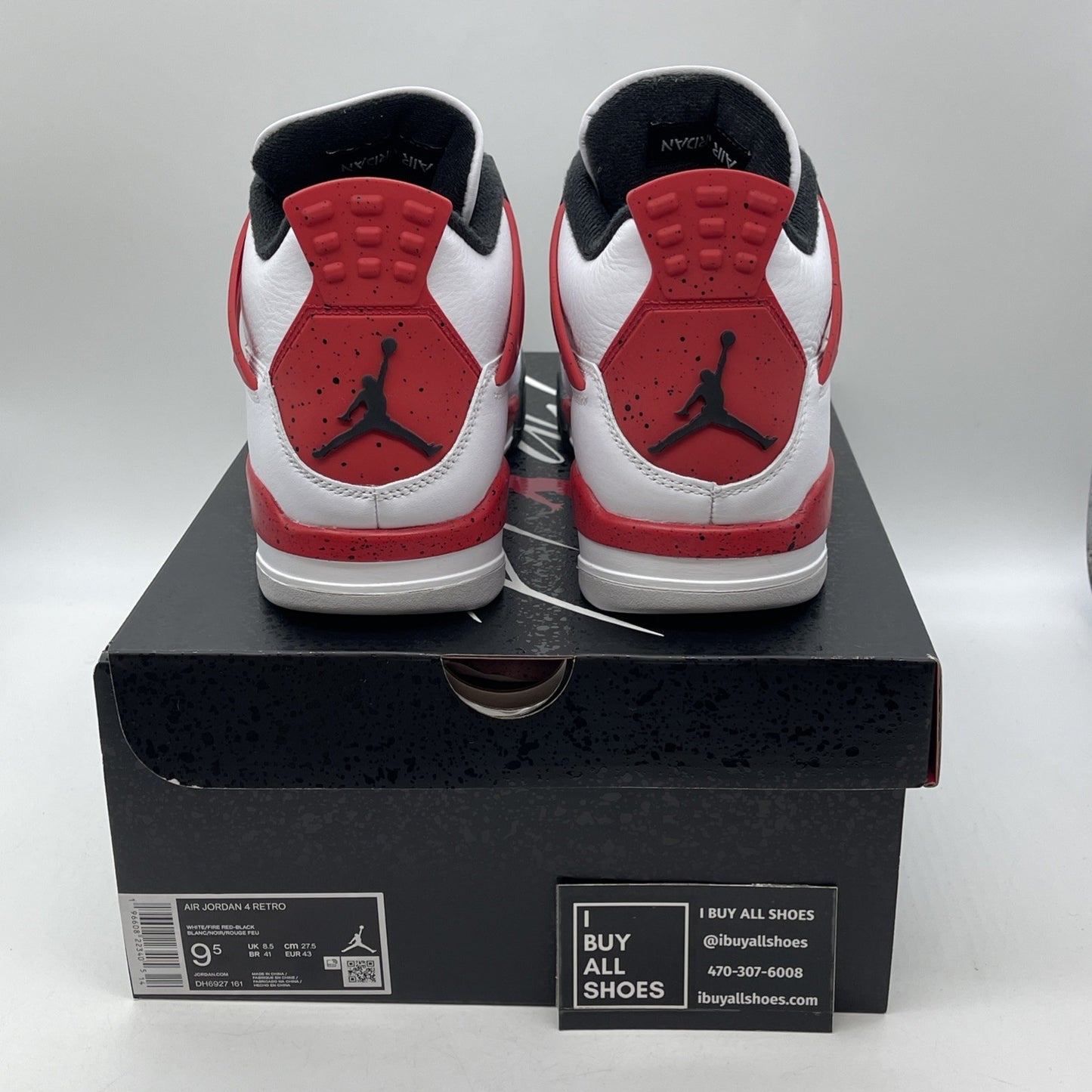 Size 9.5 - Air Jordan 4 Retro Mid Red Cement White Leather (DH6927-161)