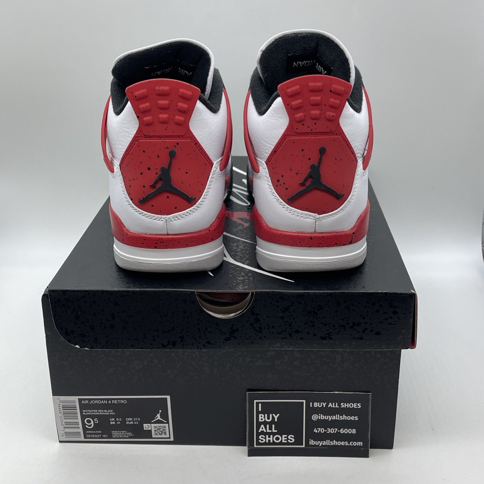 Size 9.5 - Air Jordan 4 Retro Mid Red Cement White Leather (DH6927-161)