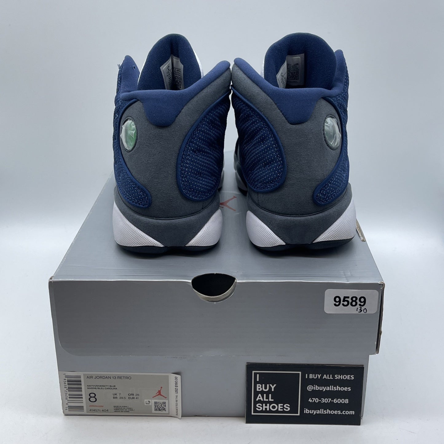 Size 8 - Jordan 13 Retro Mid Flint Grey White Leather Suede (414571-404)