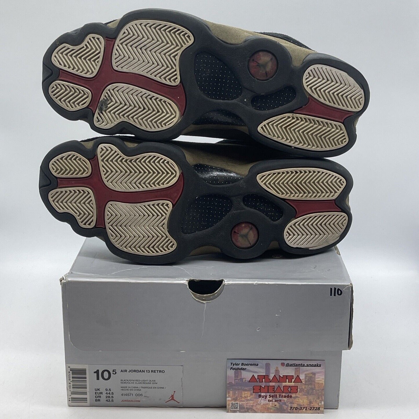Size 10.5 - Air Jordan 13 Retro Olive Green Black Suede Leather (414571-006)