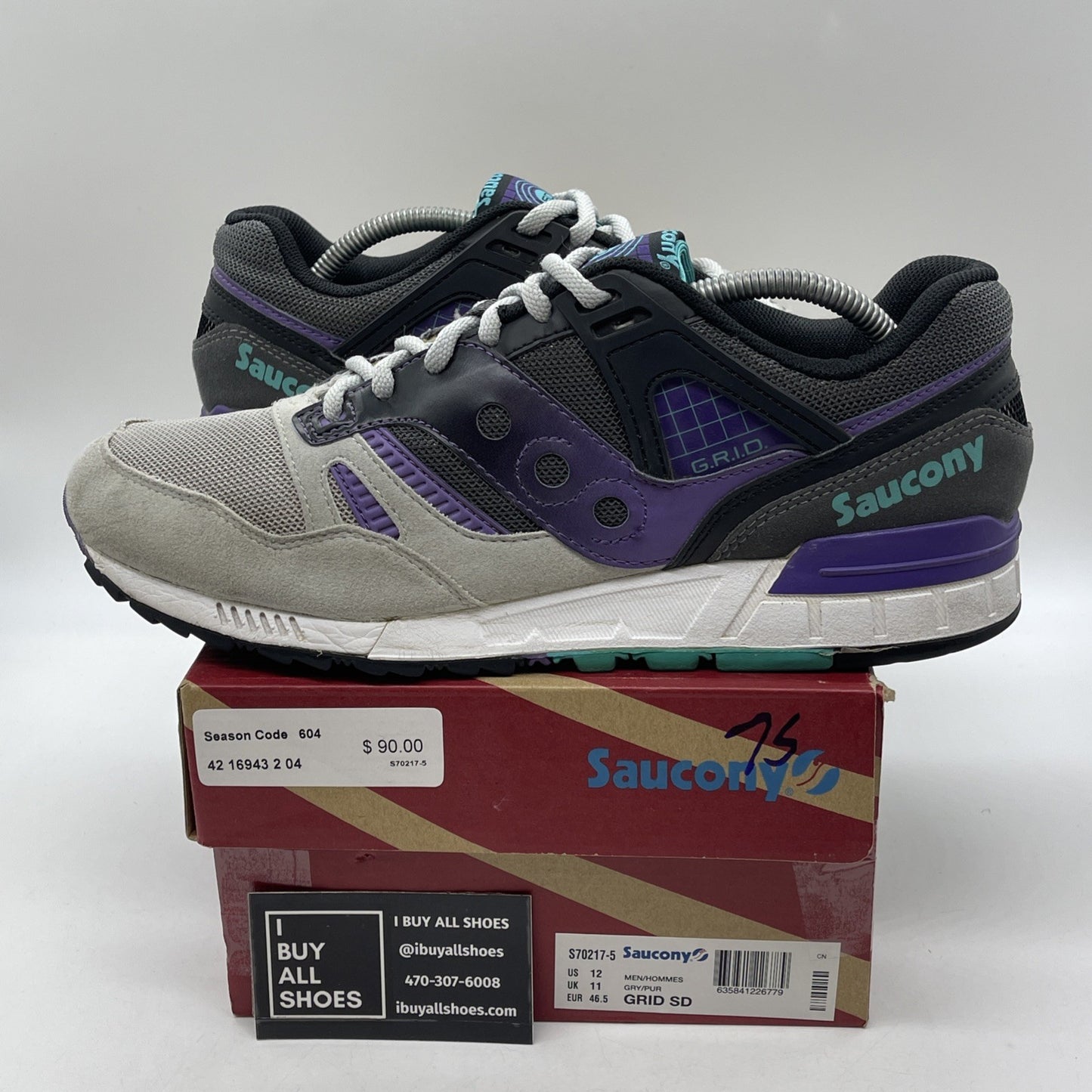 Size 12 - Saucony Grid SD Grape 2017 Grey Purple Suede Leather (S70217-5(