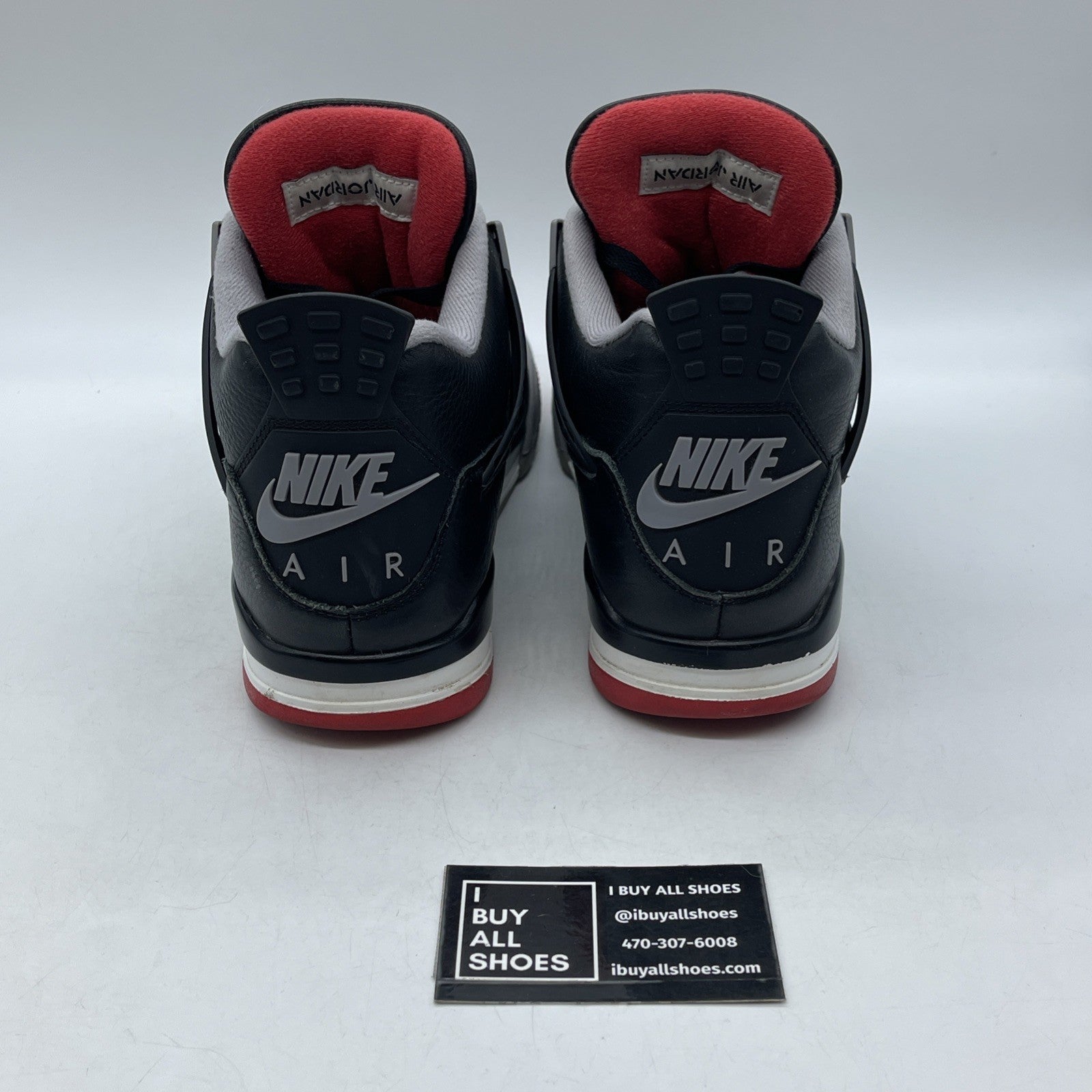 Size 9 - Air Jordan 4 Retro Bred Reimagined Black Grey Leather (FV5029-006)