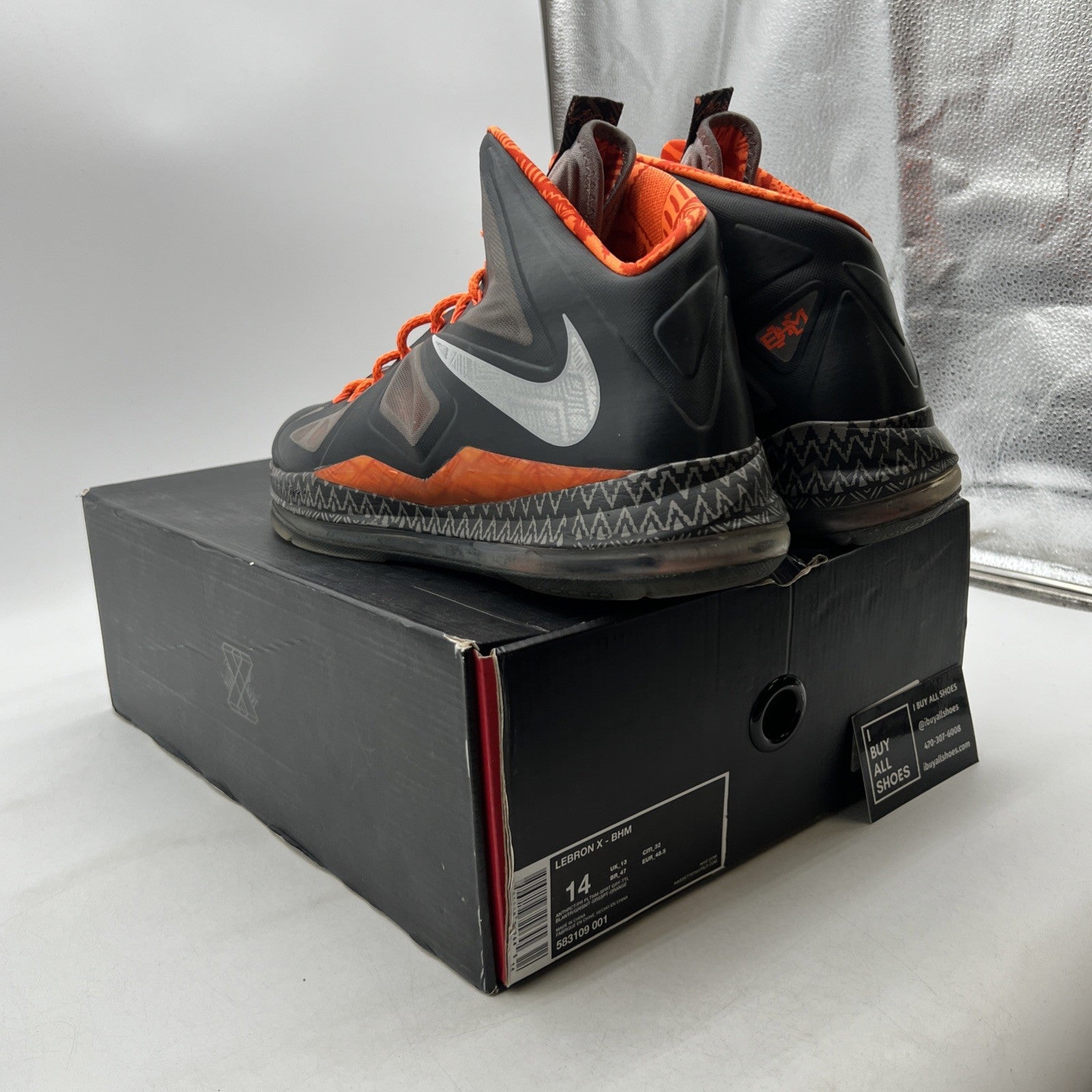 Size 14 - Nike LeBron 10 BHM - (583109-001)