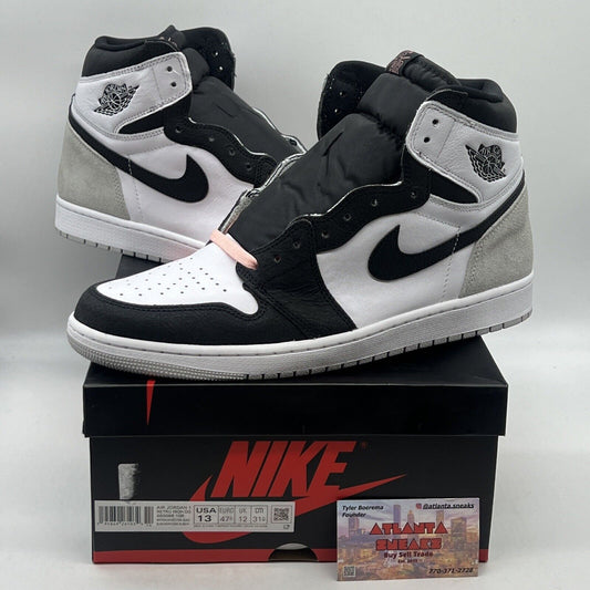 Size 13 - Jordan 1 Retro OG High Stage Haze Brand New Og All Black White Grey DS