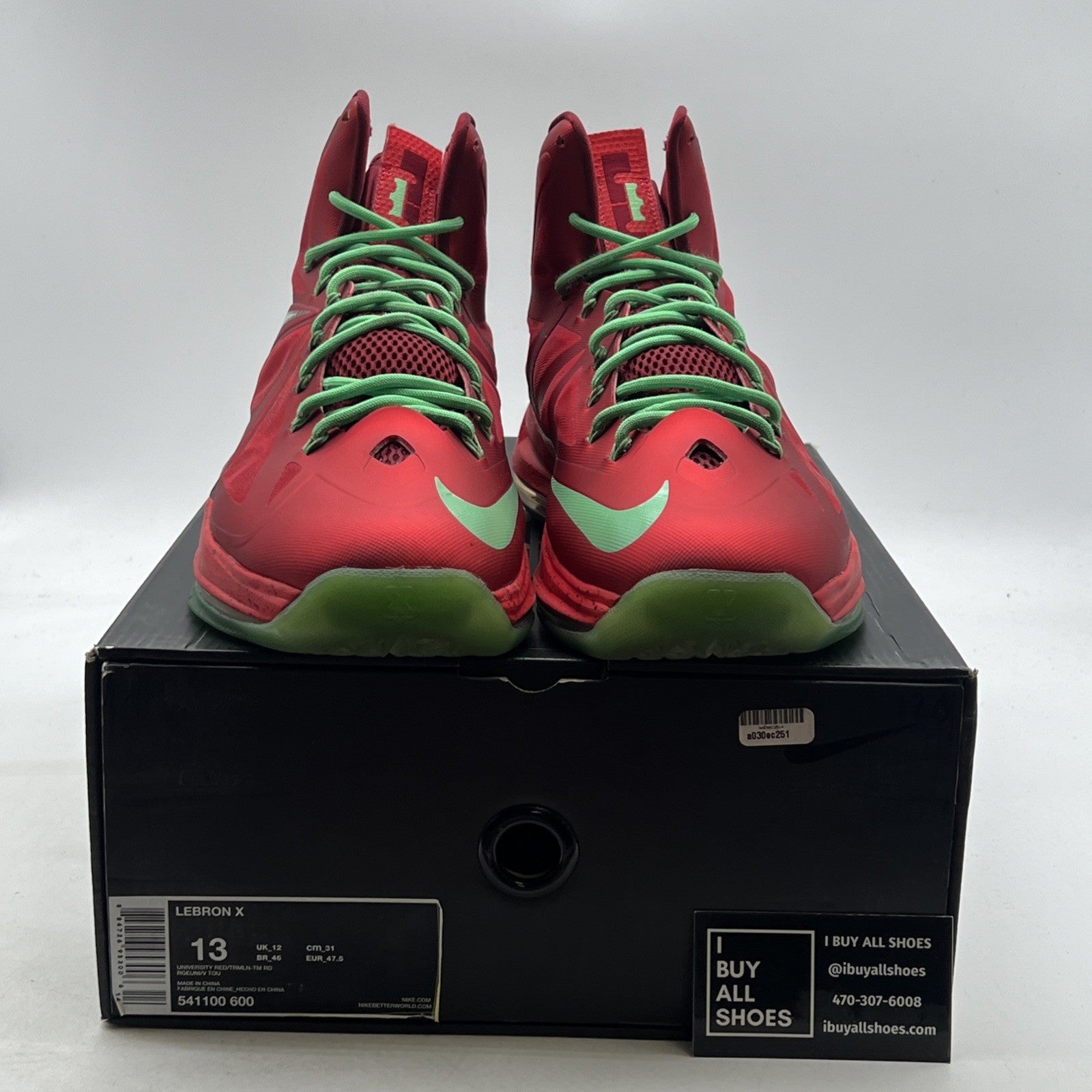Size 13 - Nike LeBron 10 Christmas (541100-600)