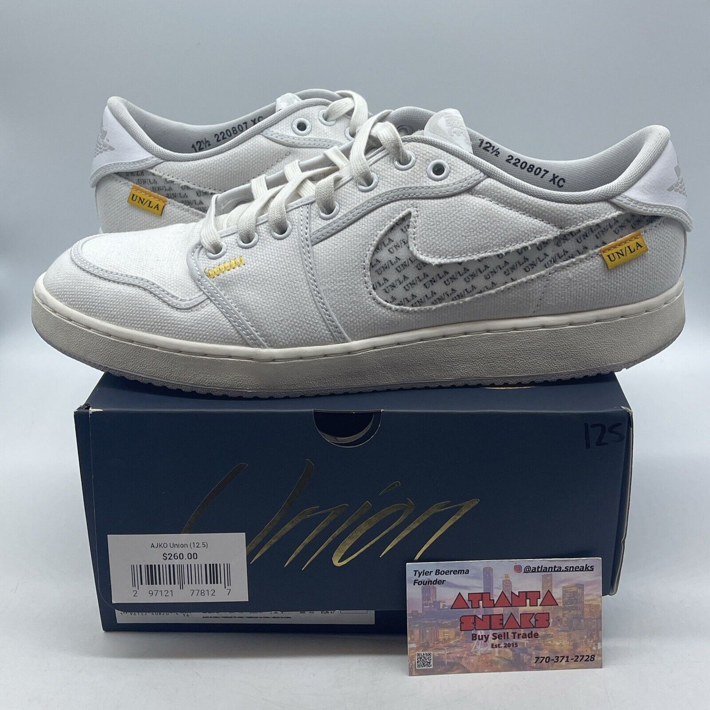 Size 12.5 - Jordan 1 KO x Union LA Low White Neutral Grey Blue (DO8912-101)
