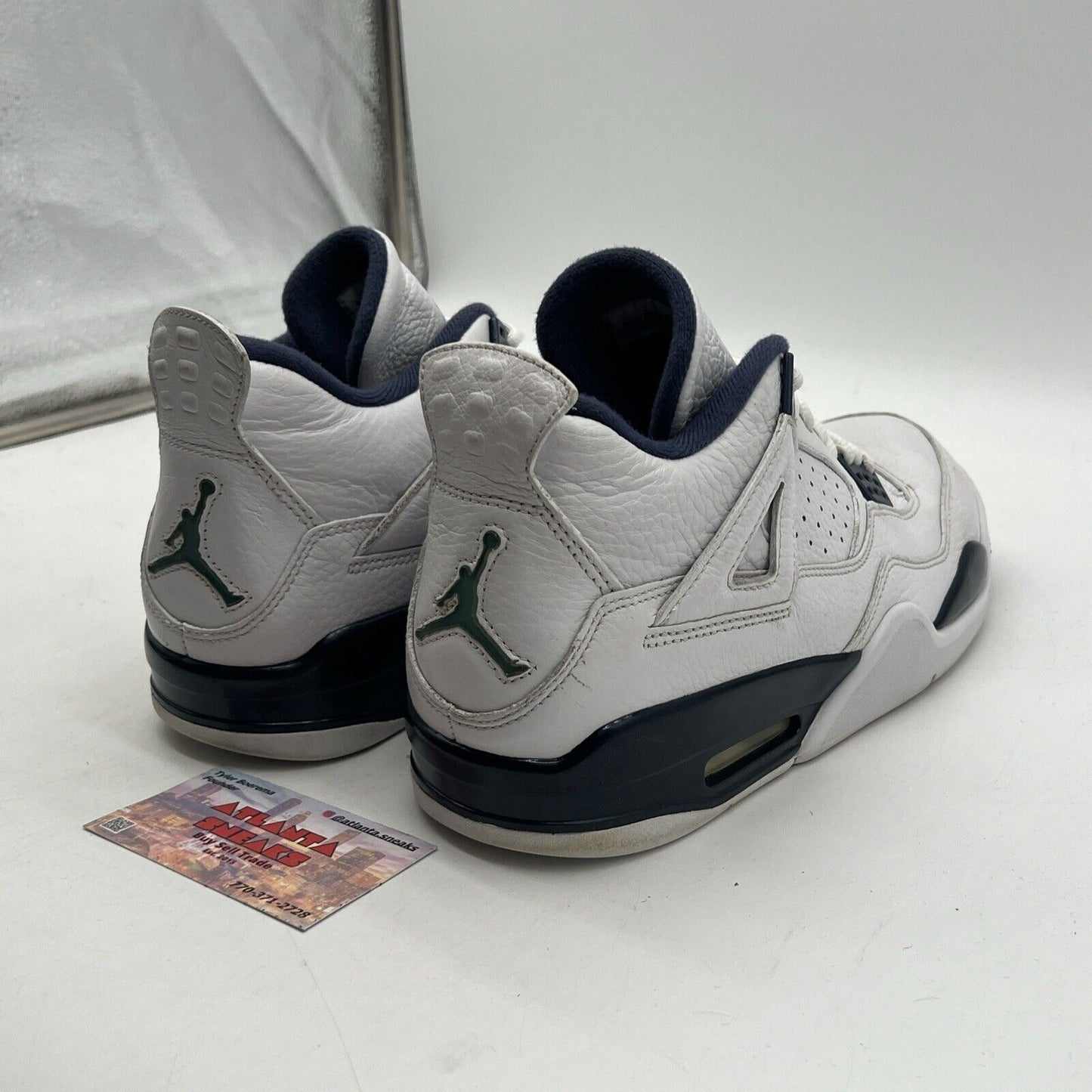 Size 11 - Air Jordan 4 Retro LS Columbia White Navy Leather (314254-107)