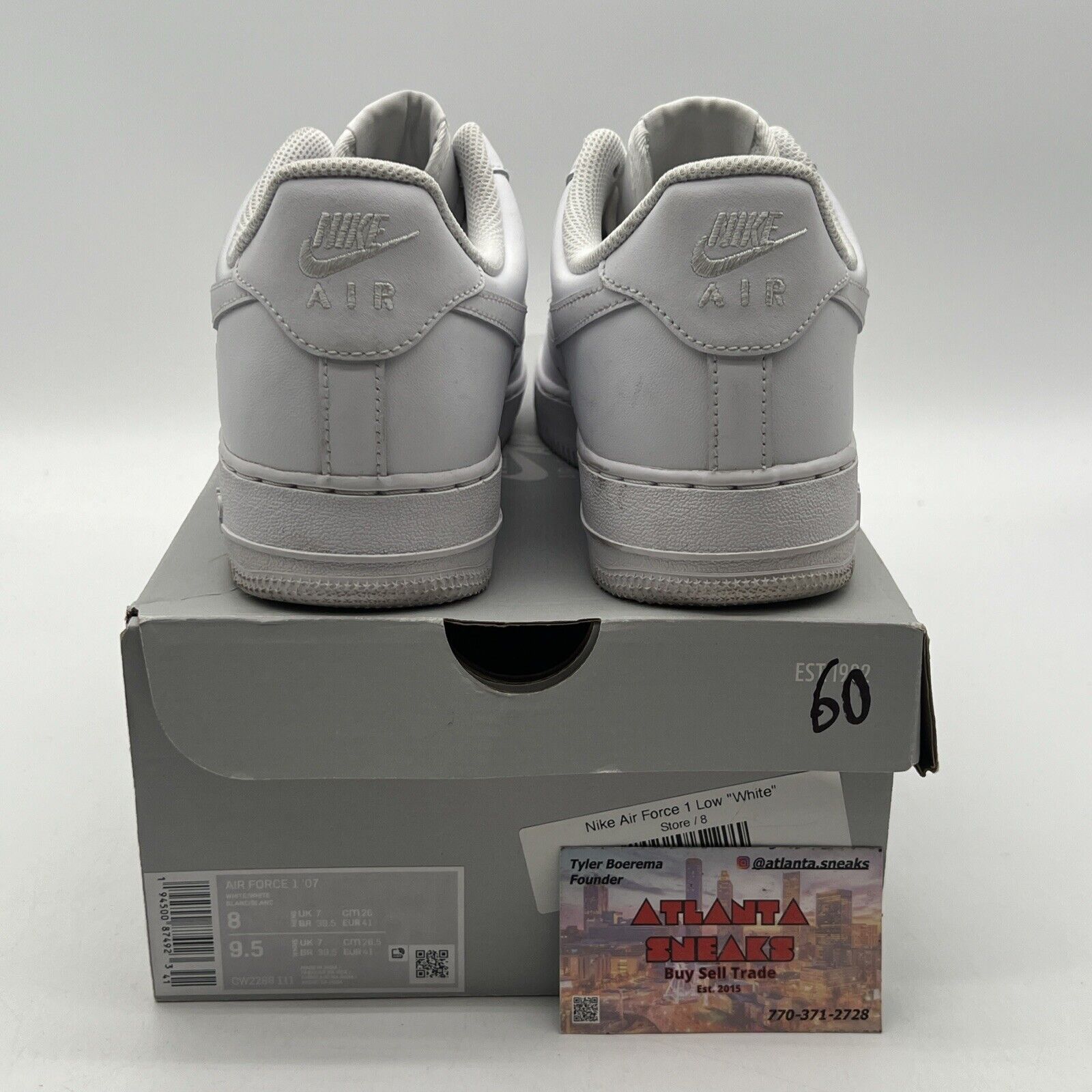 Size 8 - Nike Air Force 1 '07 Low Triple White Leather (CW2288-111)