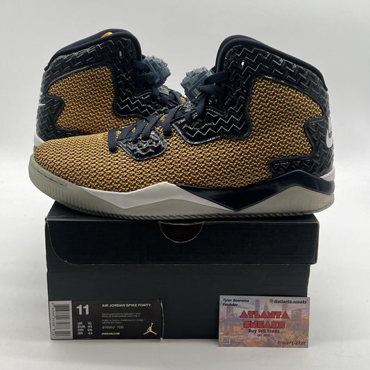 Size 11 - Jordan Spike Forty Gold Leaf White Midnight Navy Mens (819952-706)