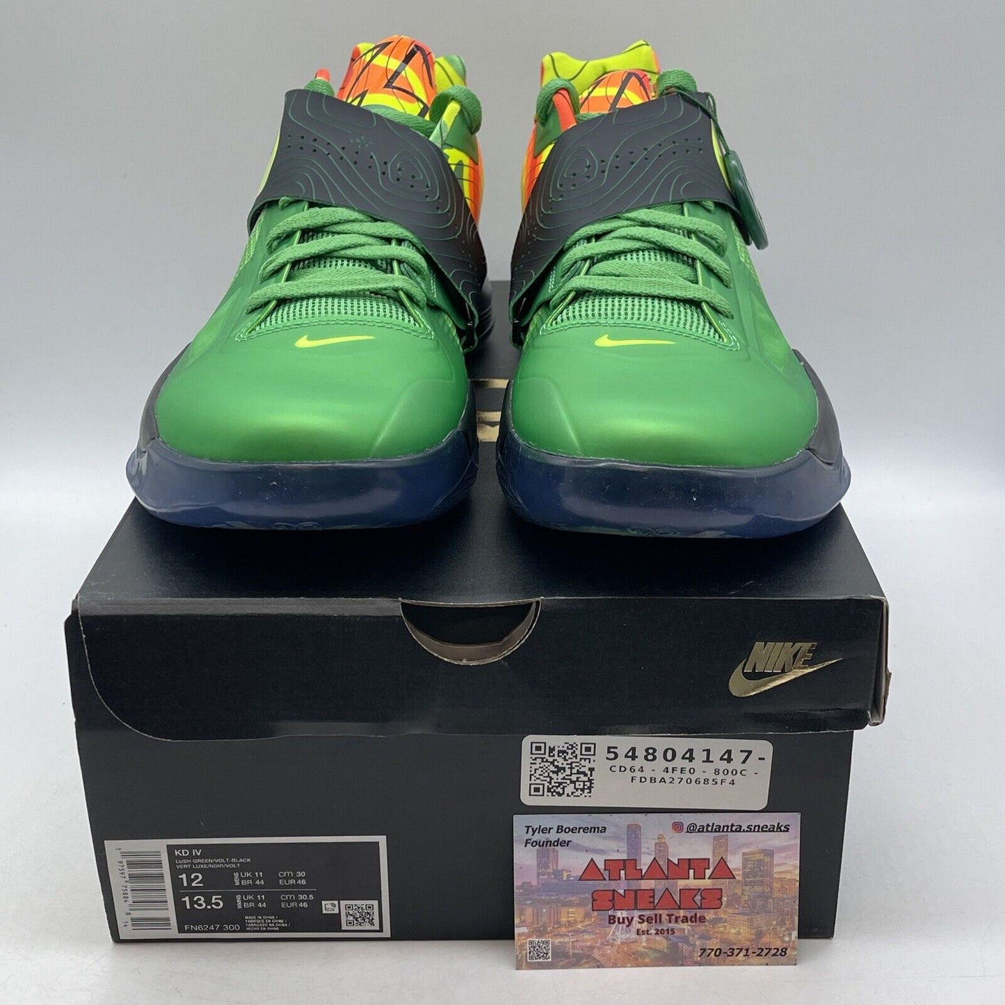 Size 12 - Nike Zoom KD 4 2024 Weatherman Black Green Leather (FN6247-300)