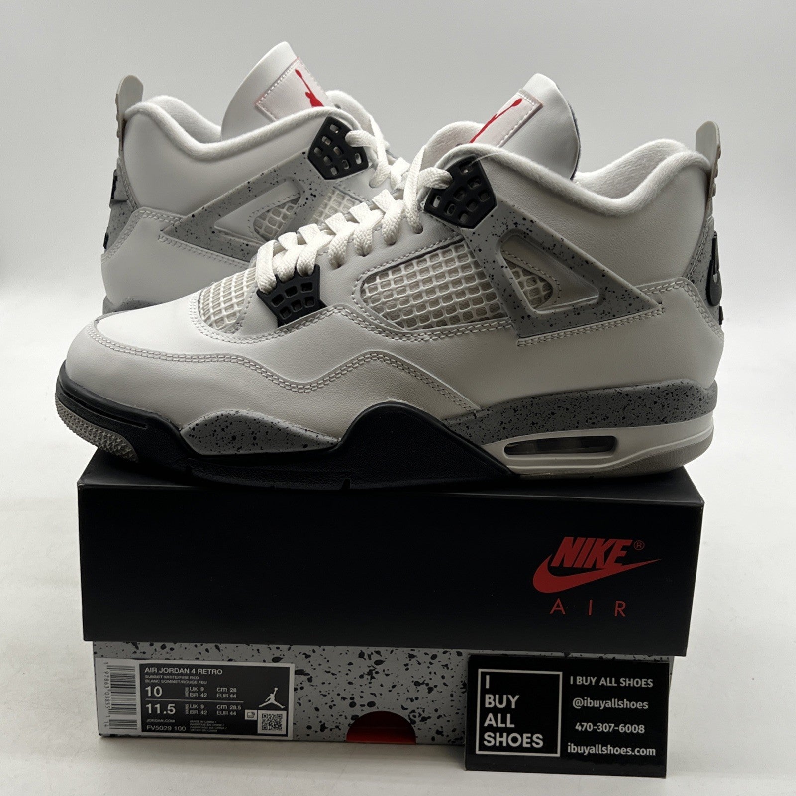 Size 10 - Air Jordan 4 Retro OG 2025 White Cement (FV5029-100)