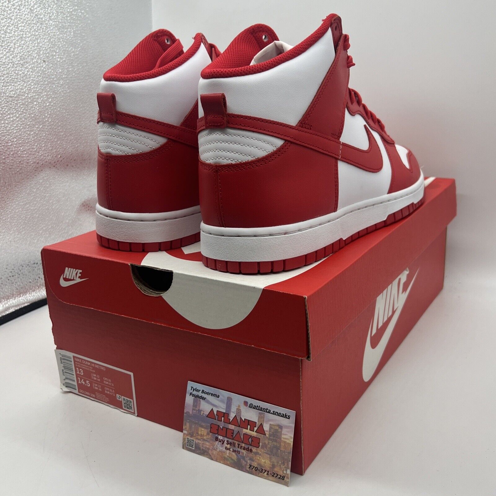 Size 13 - Nike Dunk High University Red Brand New Og All White