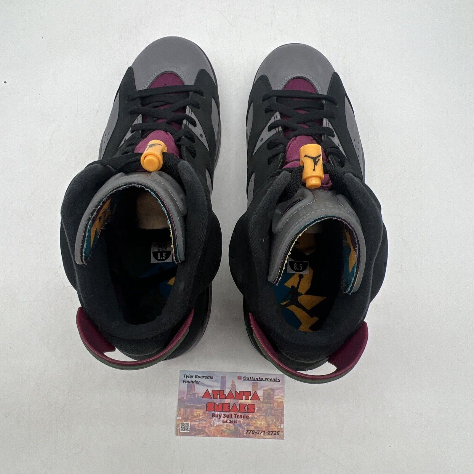 Size 8.5 - Jordan 6 Bordeaux Black Grey Yellow Suede Maroon (CT8529-063)