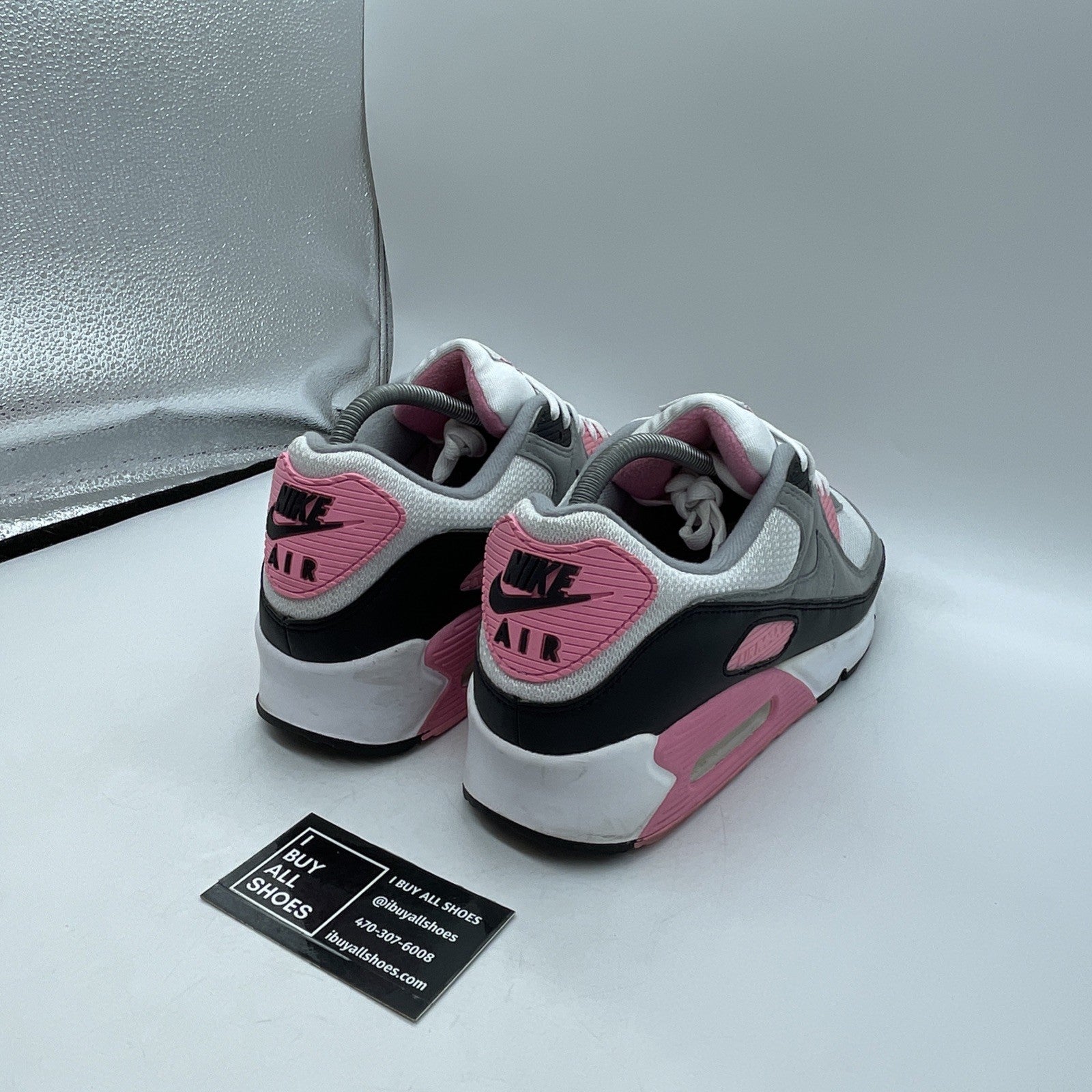 Size 12 - Nike Air Max 90 Rose Pink Grey White Suede Leather (CD0881-101)