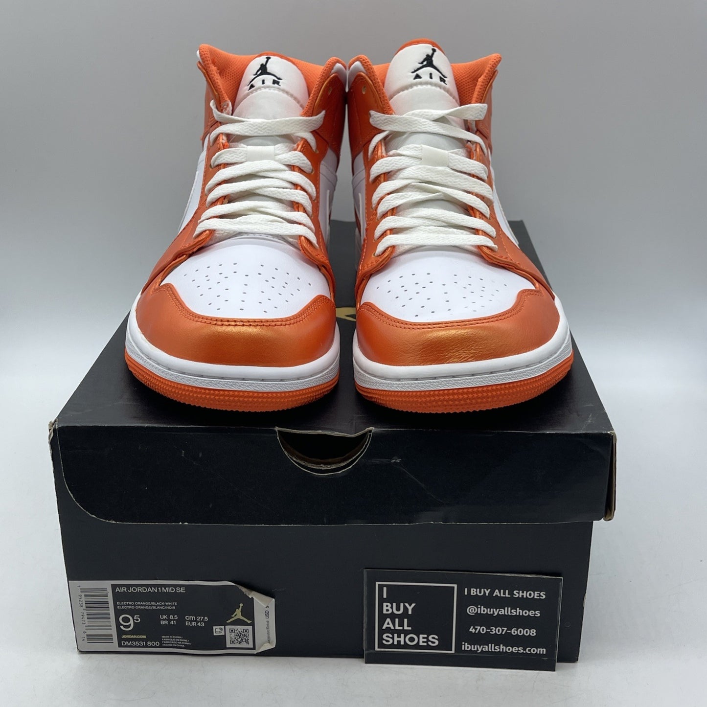 Size 9.5 - Air Jordan 1 SE Mid Electro Orange (DM3531-800)