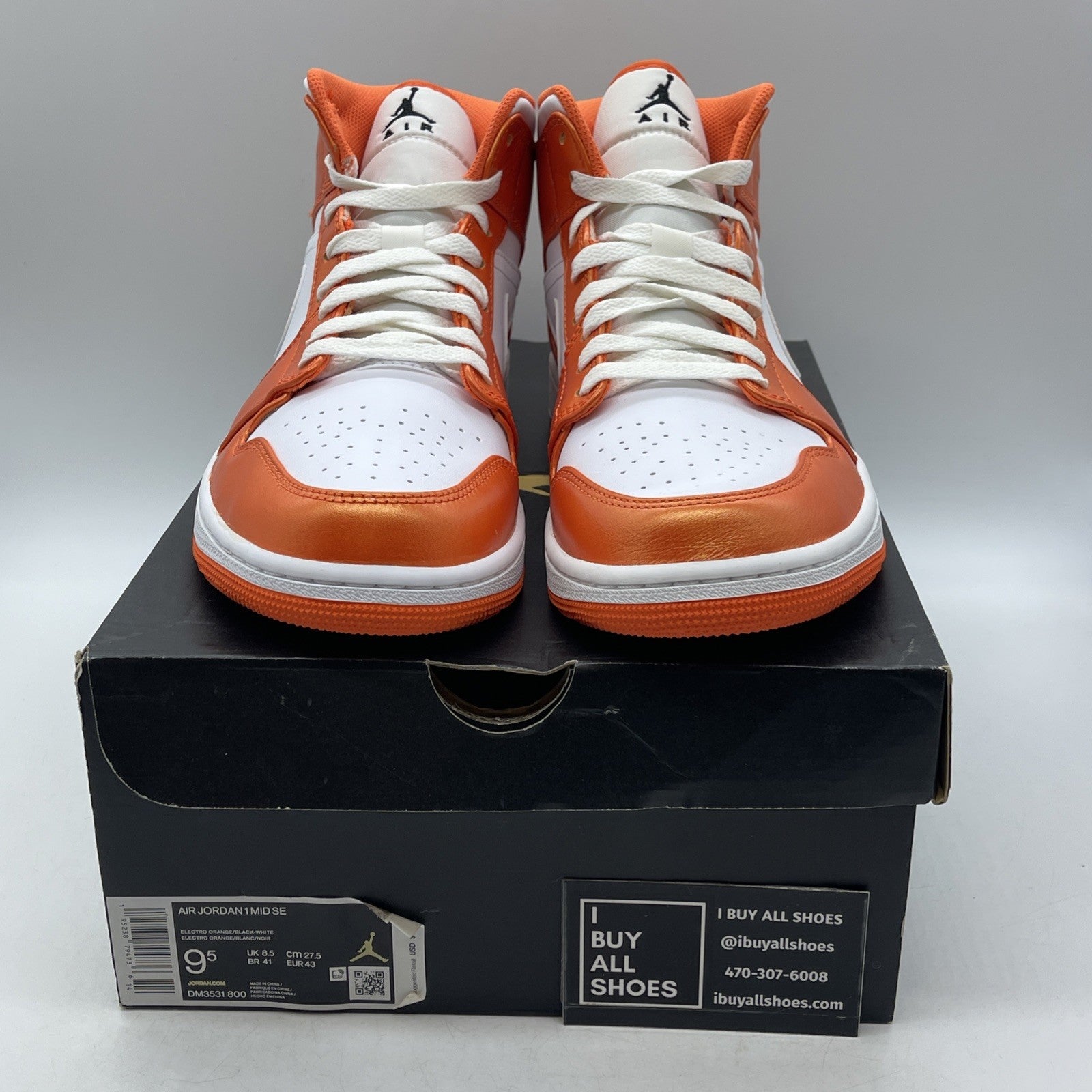 Size 9.5 - Air Jordan 1 SE Mid Electro Orange (DM3531-800)