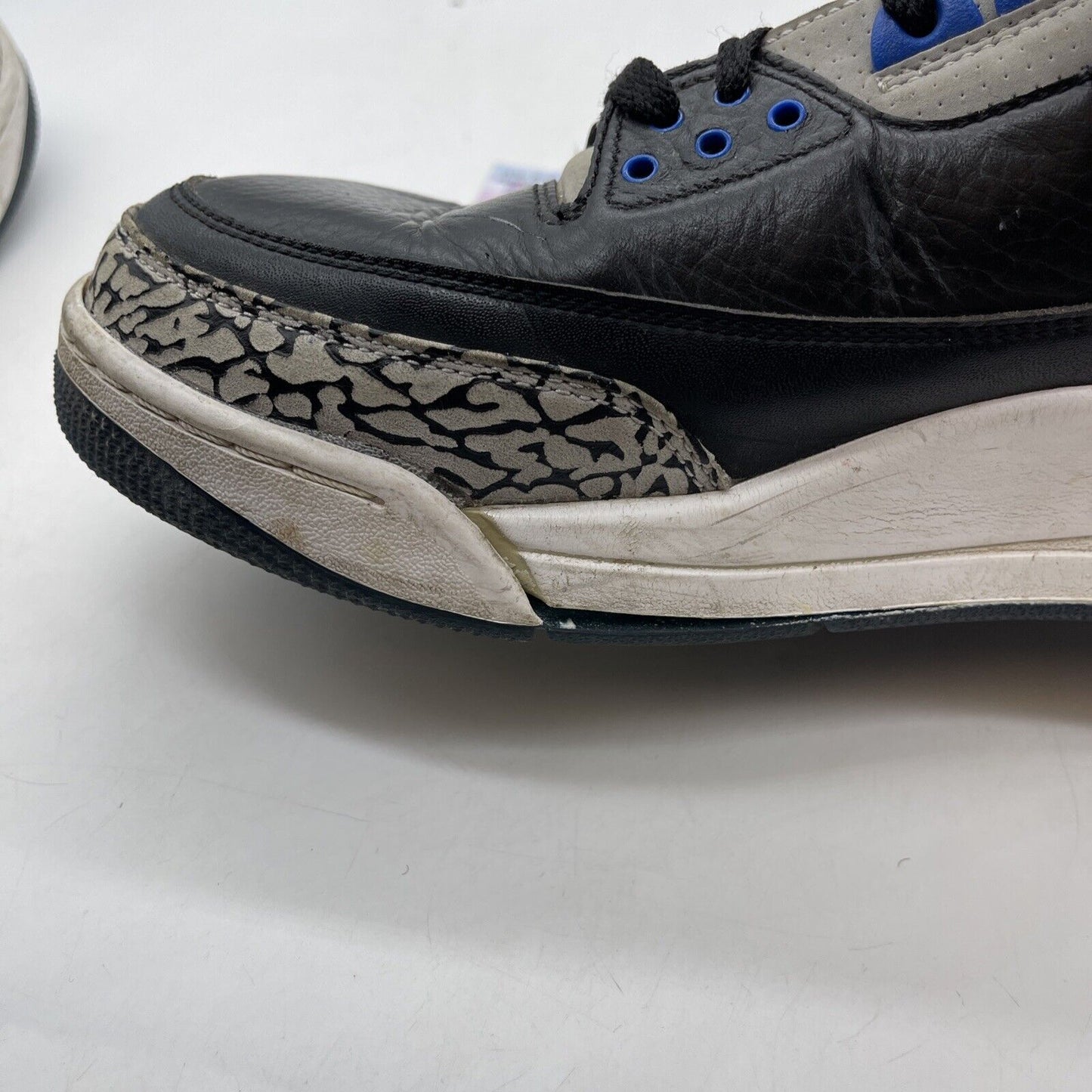 Size 12 - Air Jordan 3 Retro Sport Blue White Black Leather Grey (136064-007)