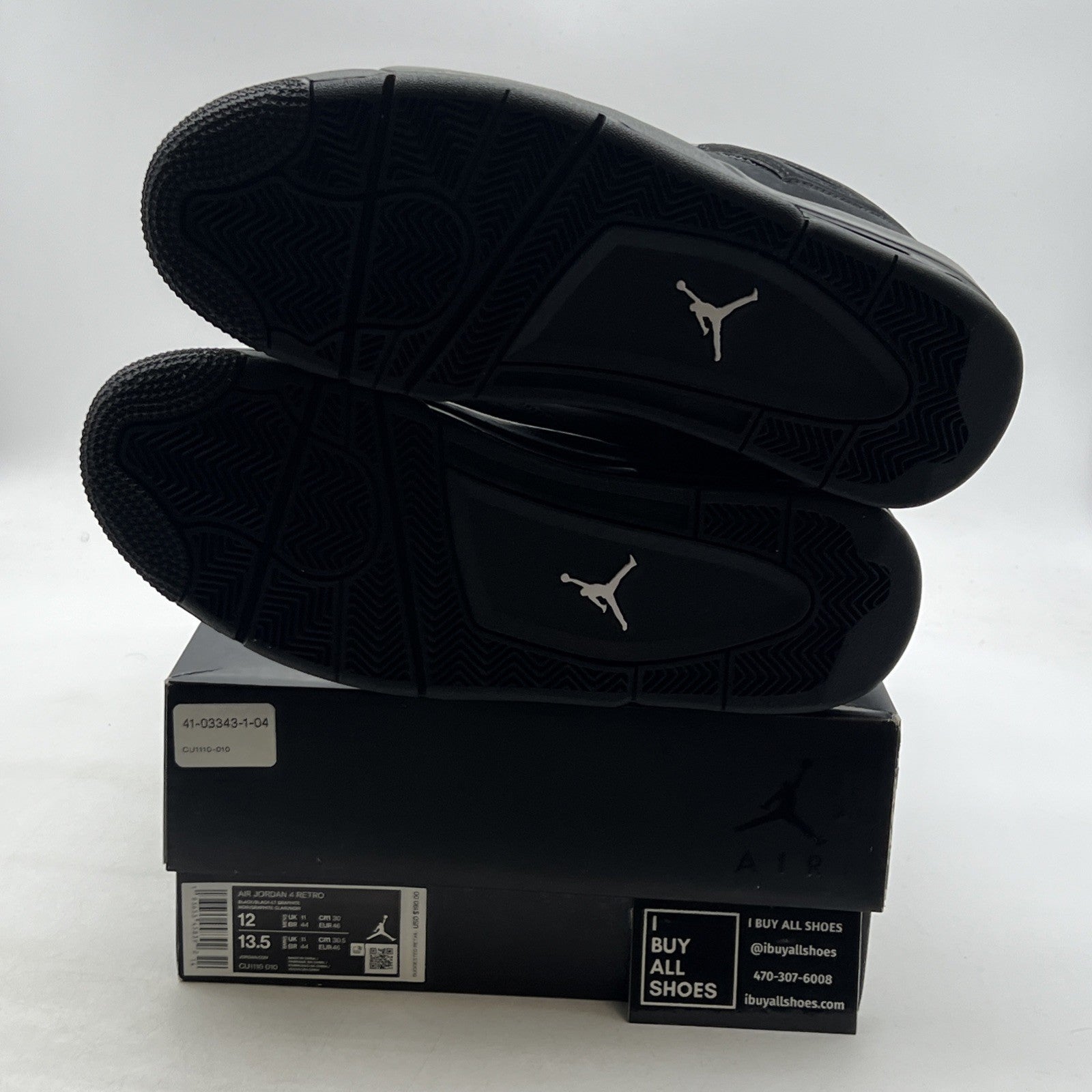 Size 12 - Air Jordan 4 Retro Mid Black Cat (CU1110-010)