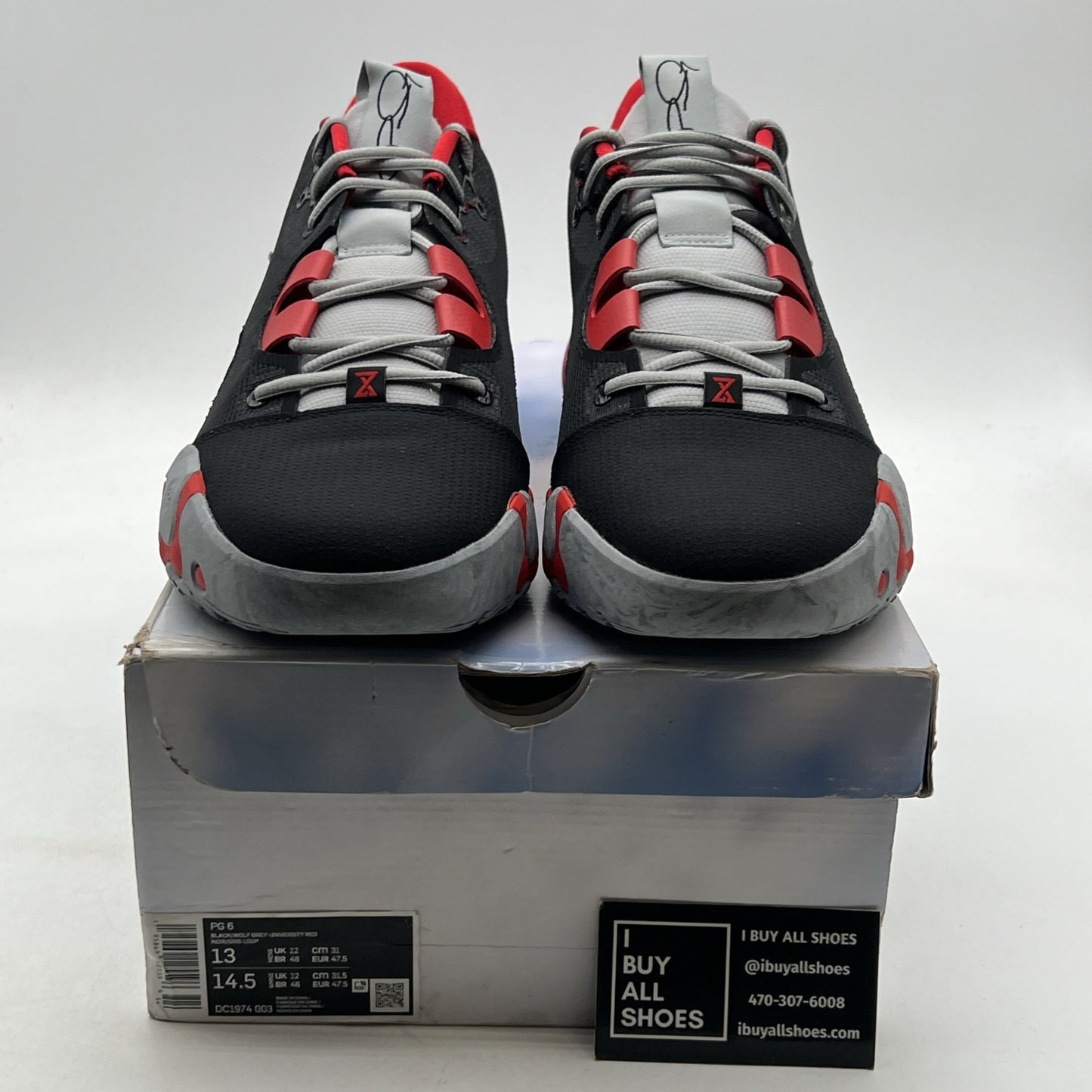 Size 13 - Nike PG 6 Bred Black/Red/Wolf Grey (DC1974-003)