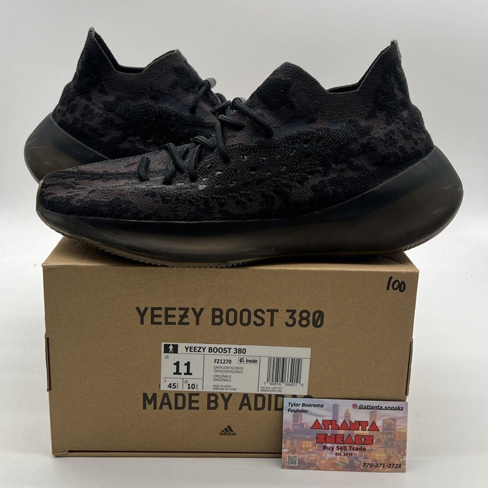 Size 11 - Adidas Yeezy Boost 380 Onyx Non-Reflective (FZ1270)