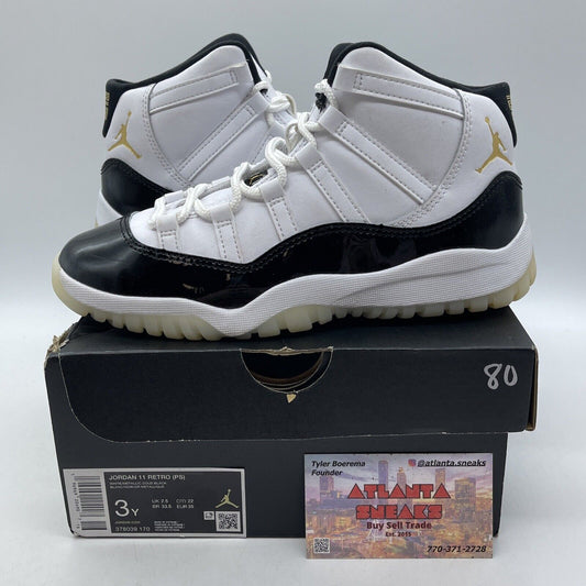 Size 3Y (PS) - Jordan 11 Retro Mid DMP White Black Leather (378039-170)