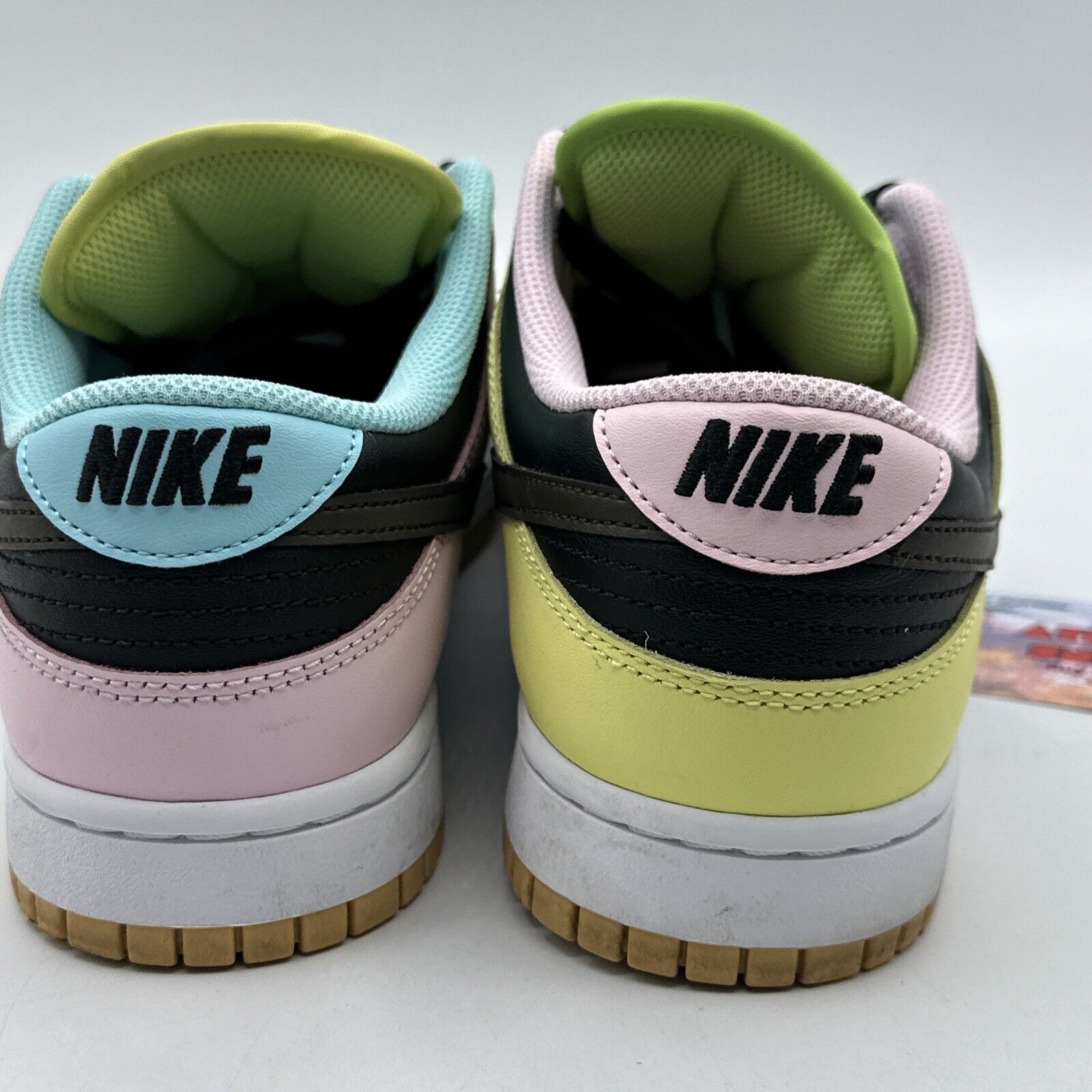 Size 9 - Nike Dunk Low SE FREE.99 Green Pink Leather Multi Color Gum Sole