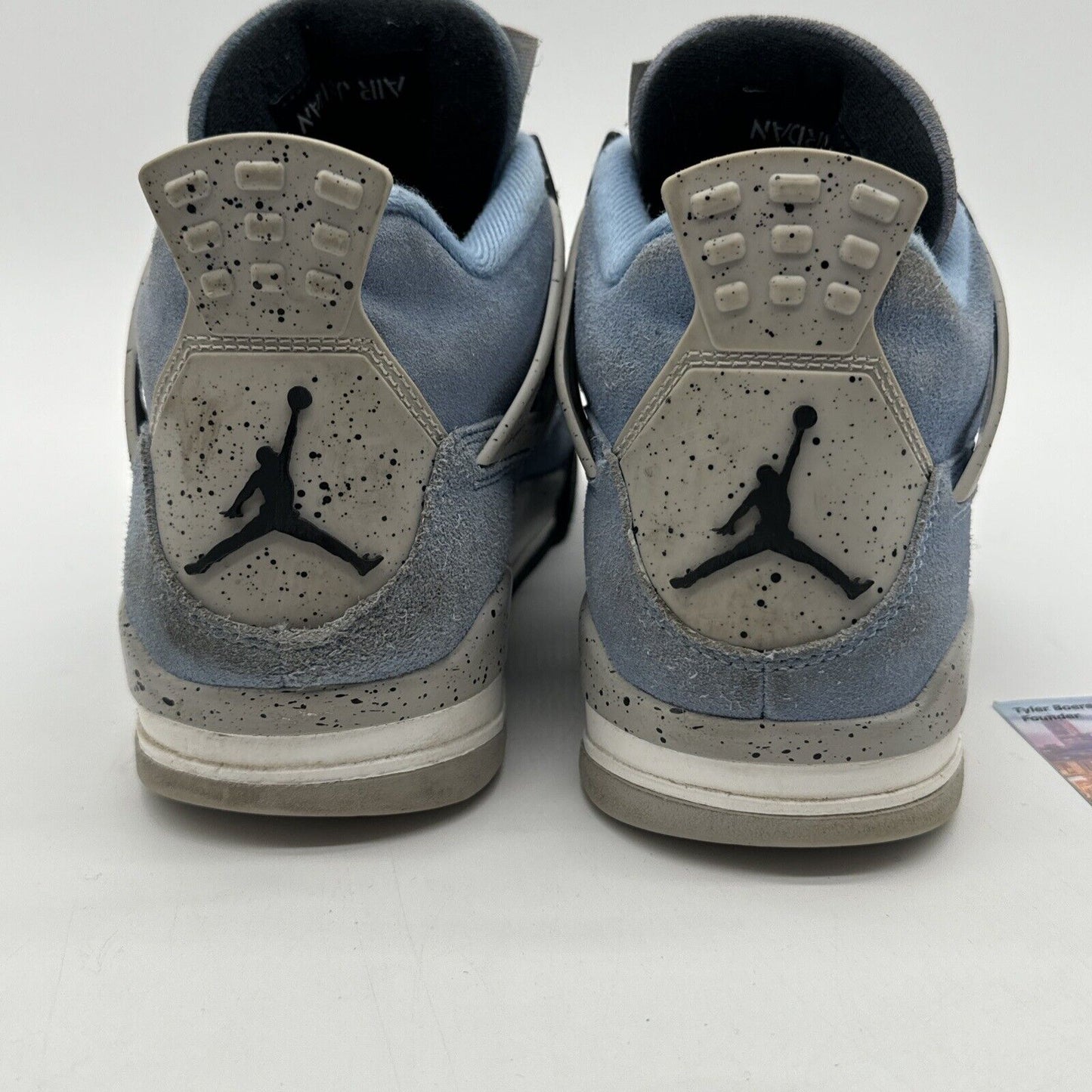 Size 8 - Jordan 4 Retro Mid University Blue UNC suede Light Blue Black Tech Grey